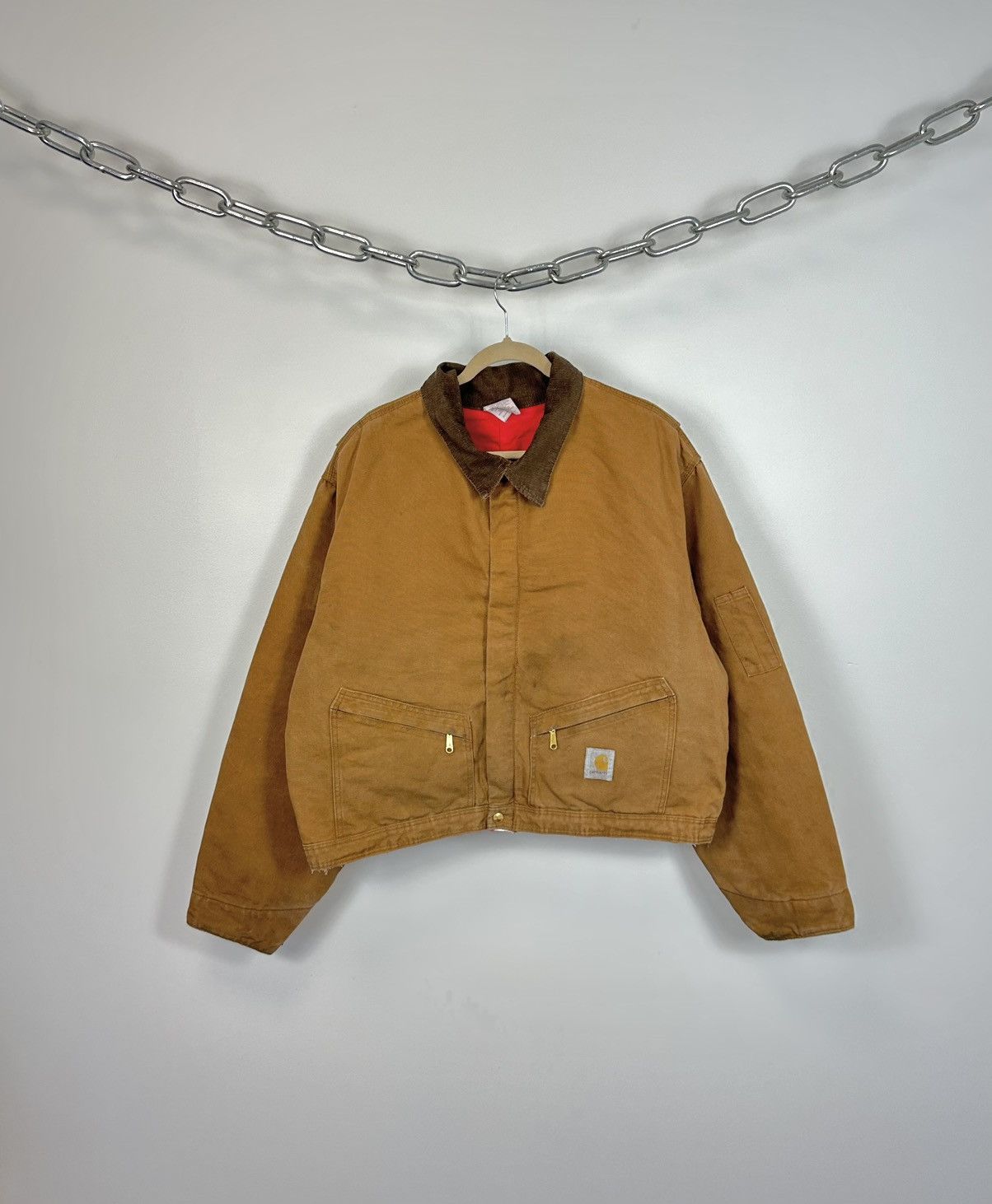Vintage 80s Carhartt USA Cropped Boxy Baggy Detroit Jacket
