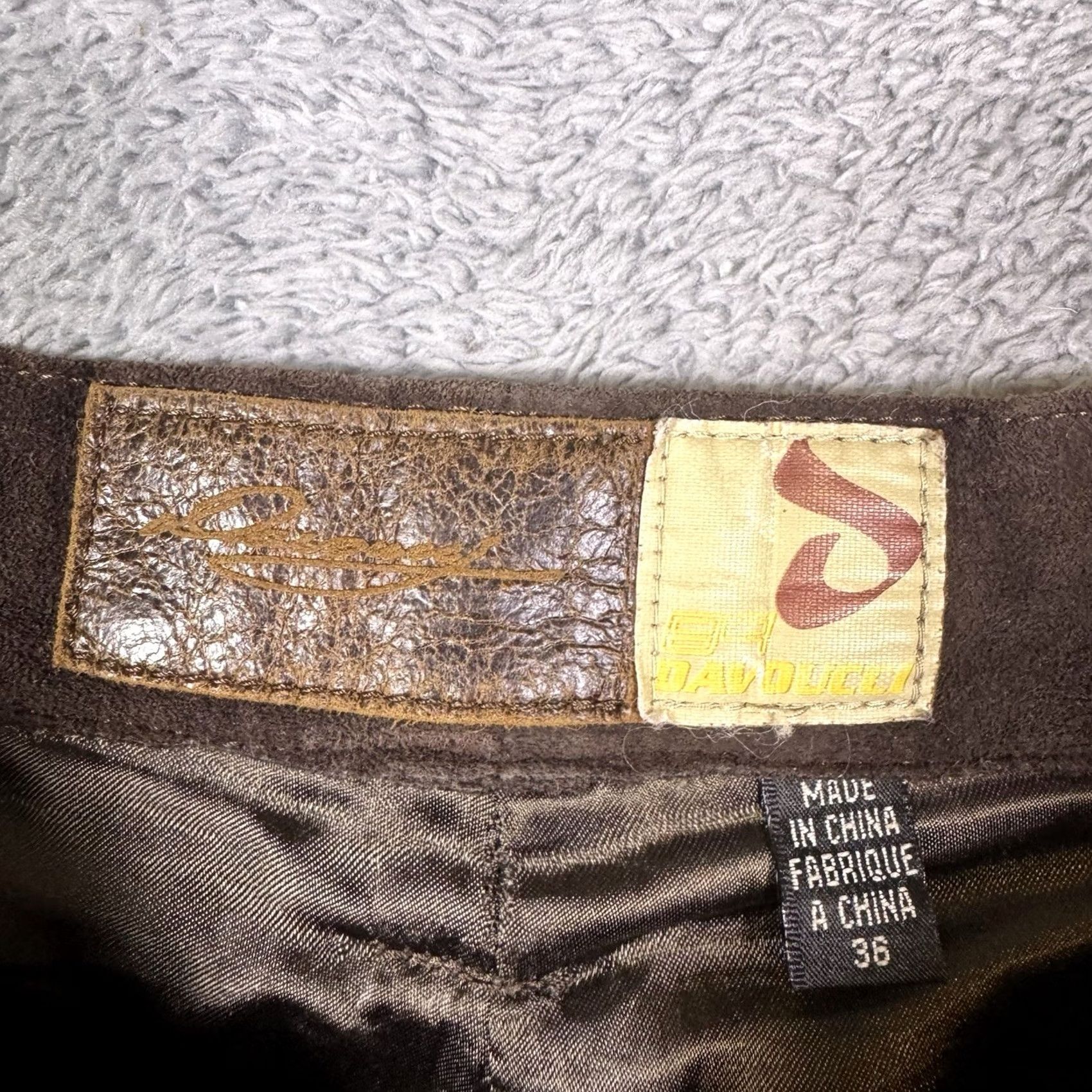 Vintage Davoucci Leather Pants Mens 36x33 Vintage Heavyweight Trouser Suede Brown Y2K Size US 36 / EU 52 - 7 Thumbnail