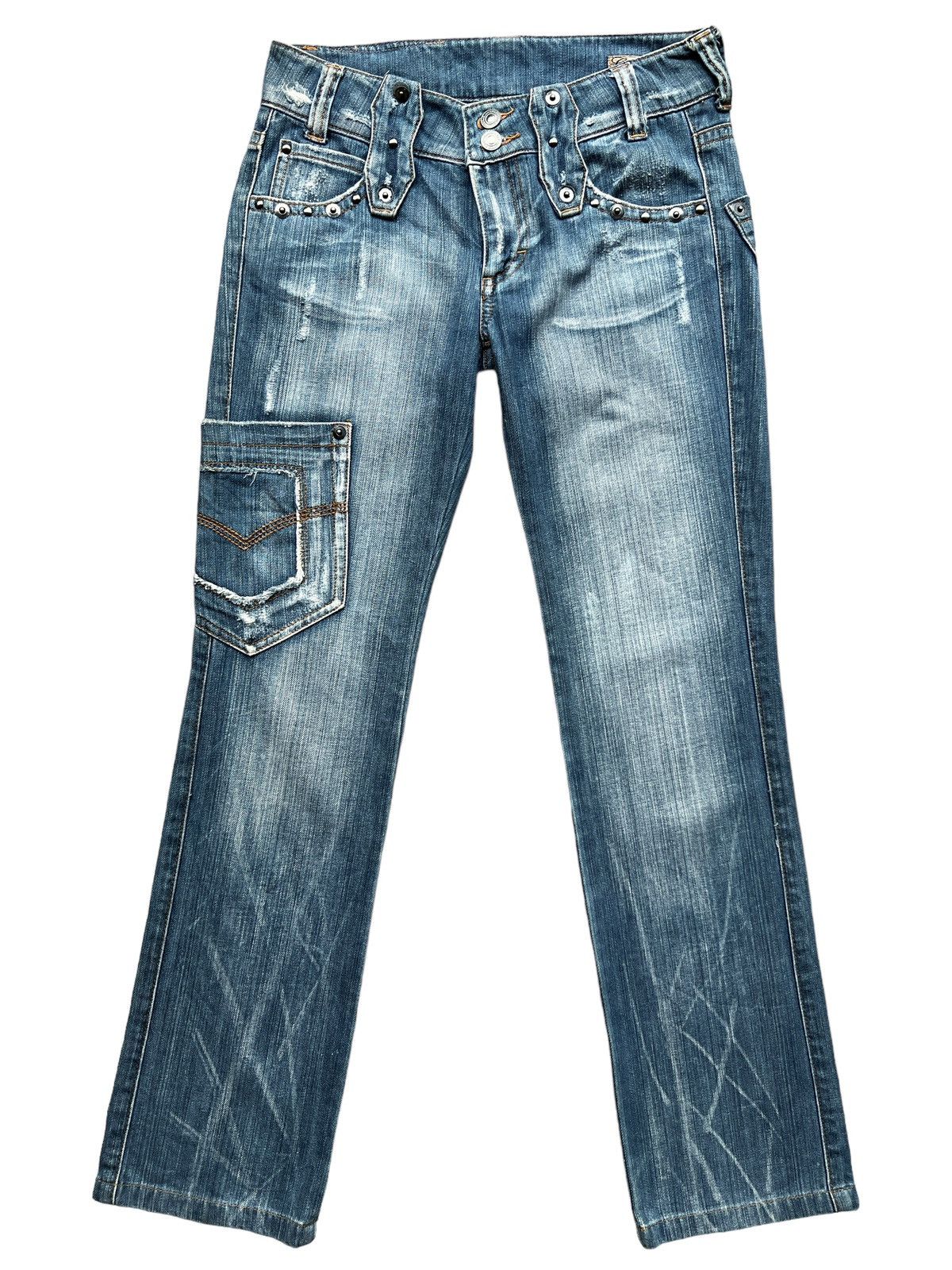 Camel Road Multipocket Distressed Denim Jeans 29x29