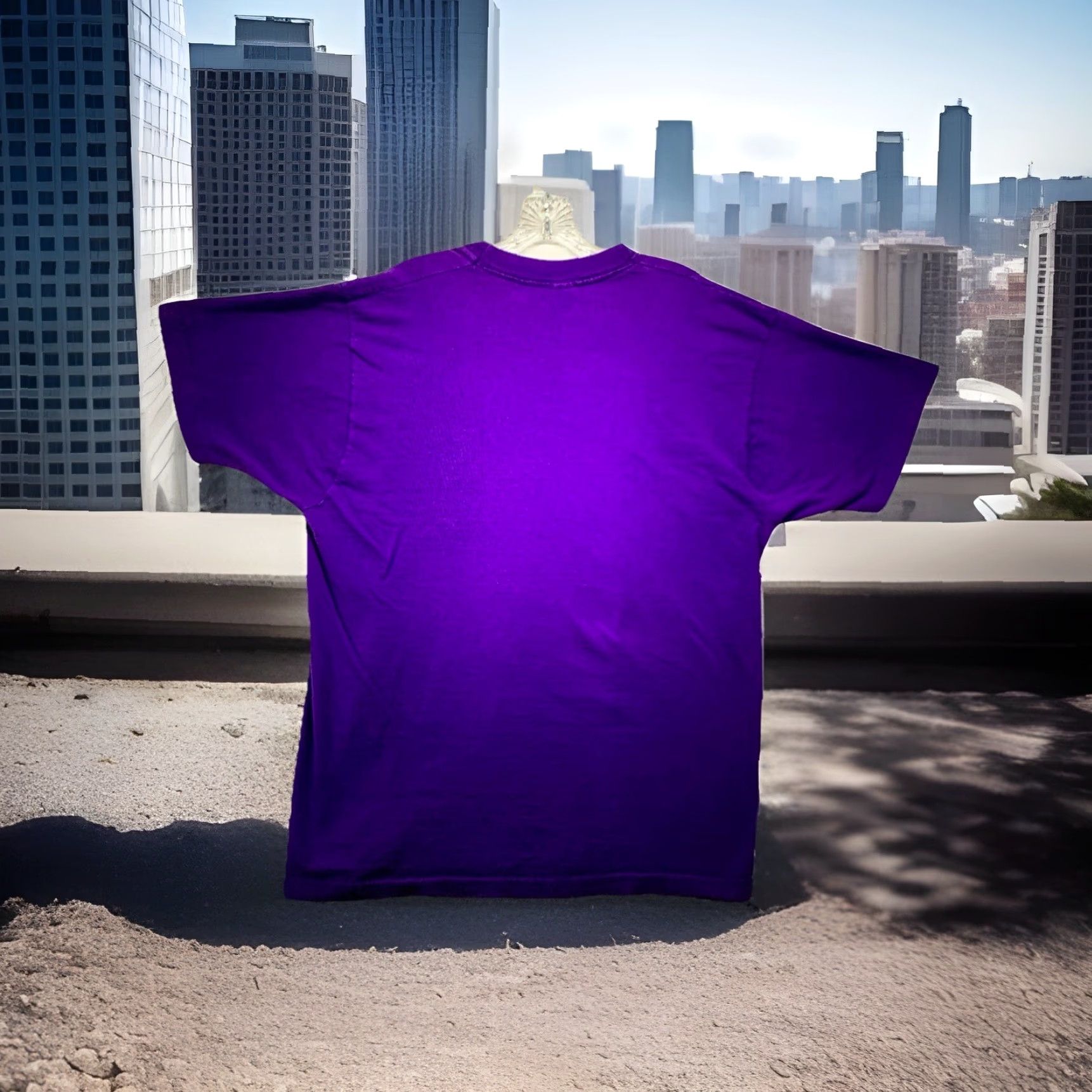 Fruit Of The Loom VINTAGE Fruit of the Loom T-Shirt Unisex Adults XL Short Sleeve Graphic Print 90s Las Vegas Purple Size US XL / EU 56 / 4 - 2 Thumbnail