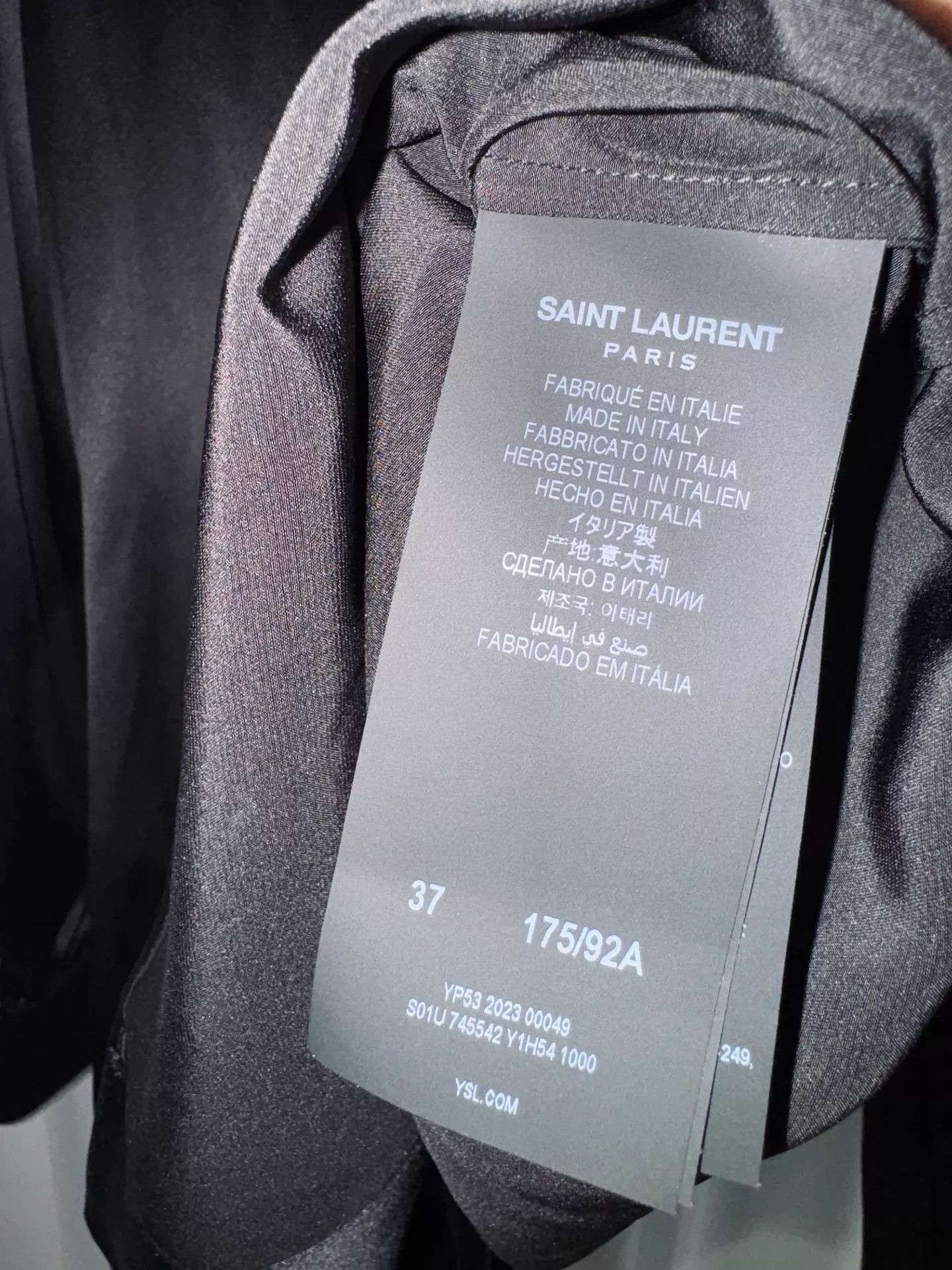 Saint Laurent Paris Saint Laurent 23FW Runway Silk Tie Shirt Black 37XS Size US XS / EU 42 / 0 - 5 Thumbnail