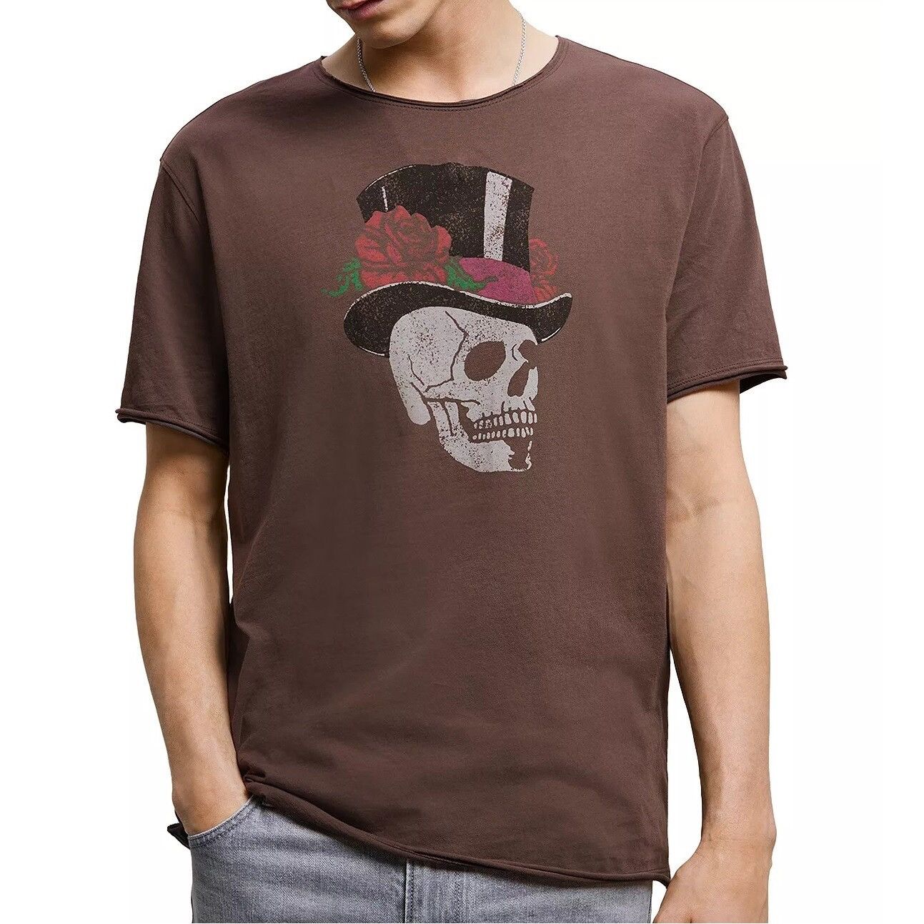 John Varvatos Top Hat Skull And Roses Grey Tee medium Size US M / EU 48-50 / 2 - 7 Thumbnail