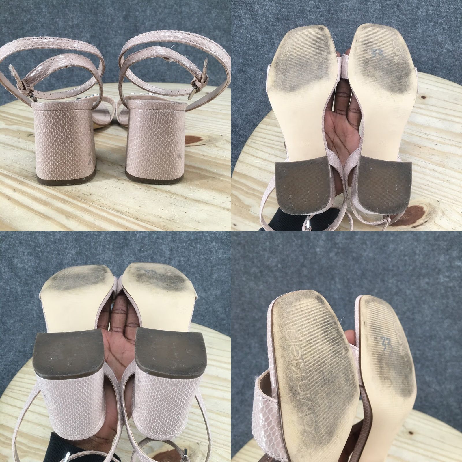 Calvin Klein Calvin Klein Collection Heels Womens 8.5 M Chemina Ankle Straps Buckle Pink Faux Leather Size US 9 / IT 39 - 8 Thumbnail