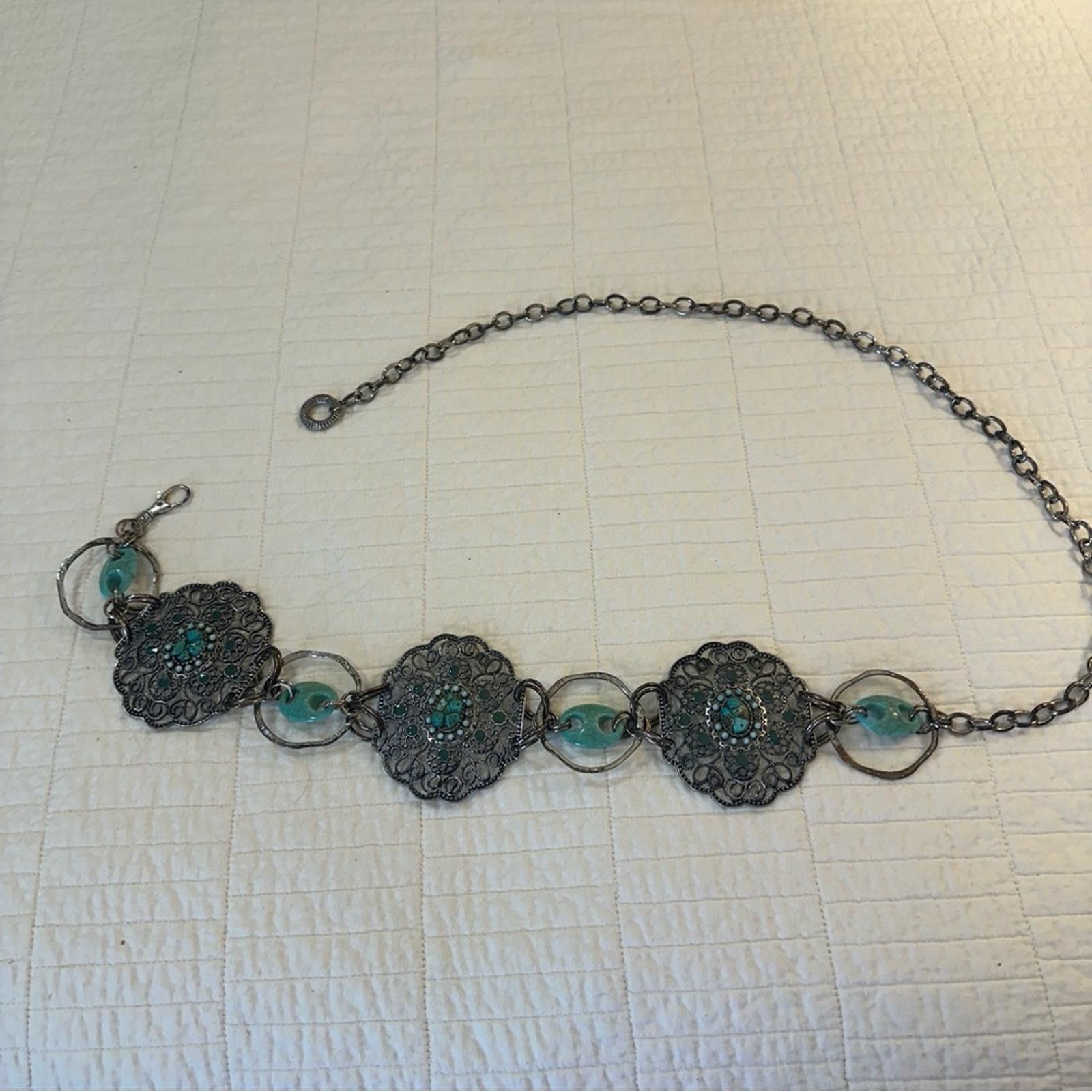 Other Y2K 90’s Concho belt adjustable turquoise adjustable vintage Size ONE SIZE - 1 Thumbnail