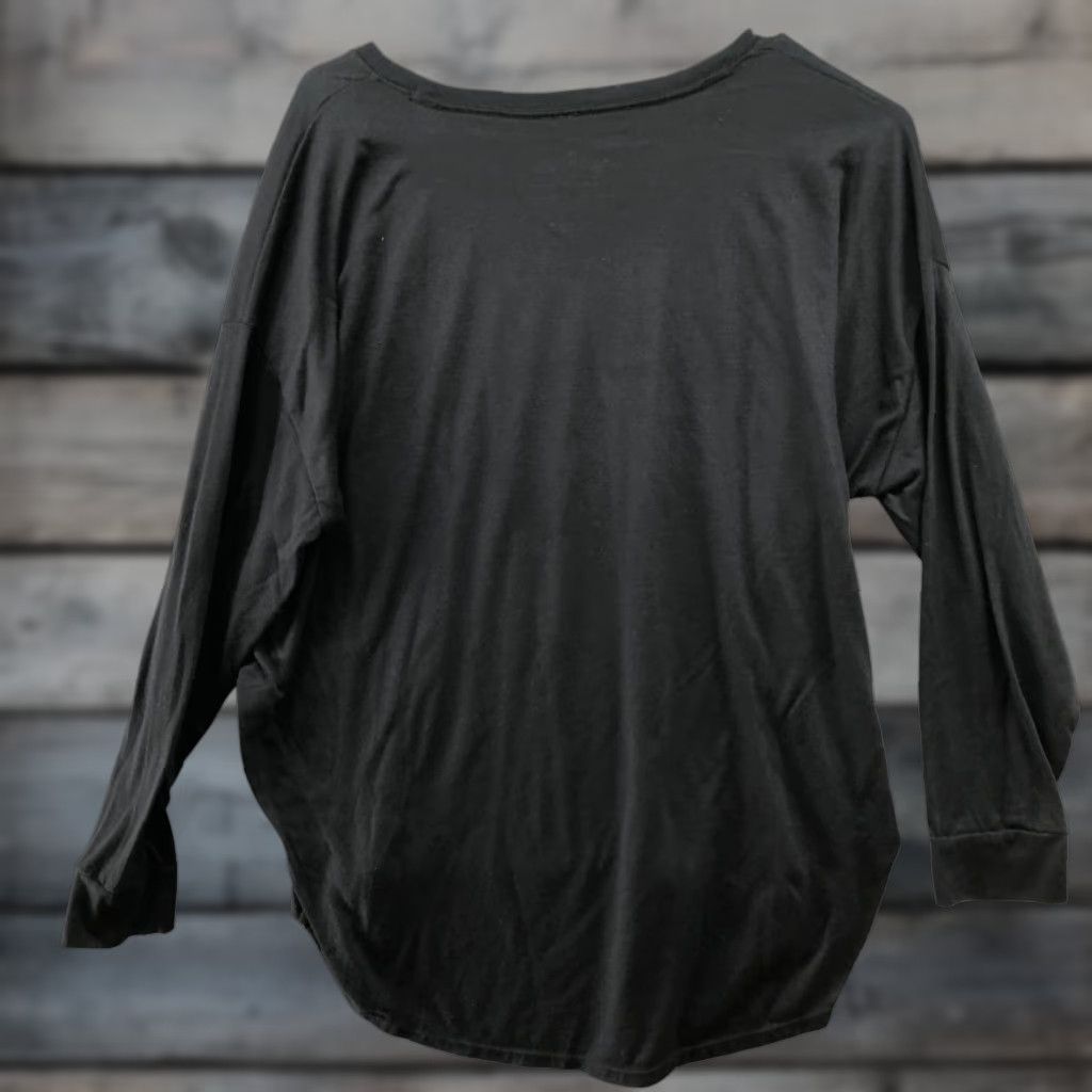 Vintage Jack Daniels Long Sleeve Graphic T Shirt Womens L Black Dolman High Low Hem Size L / US 10 / IT 46 - 1 Thumbnail