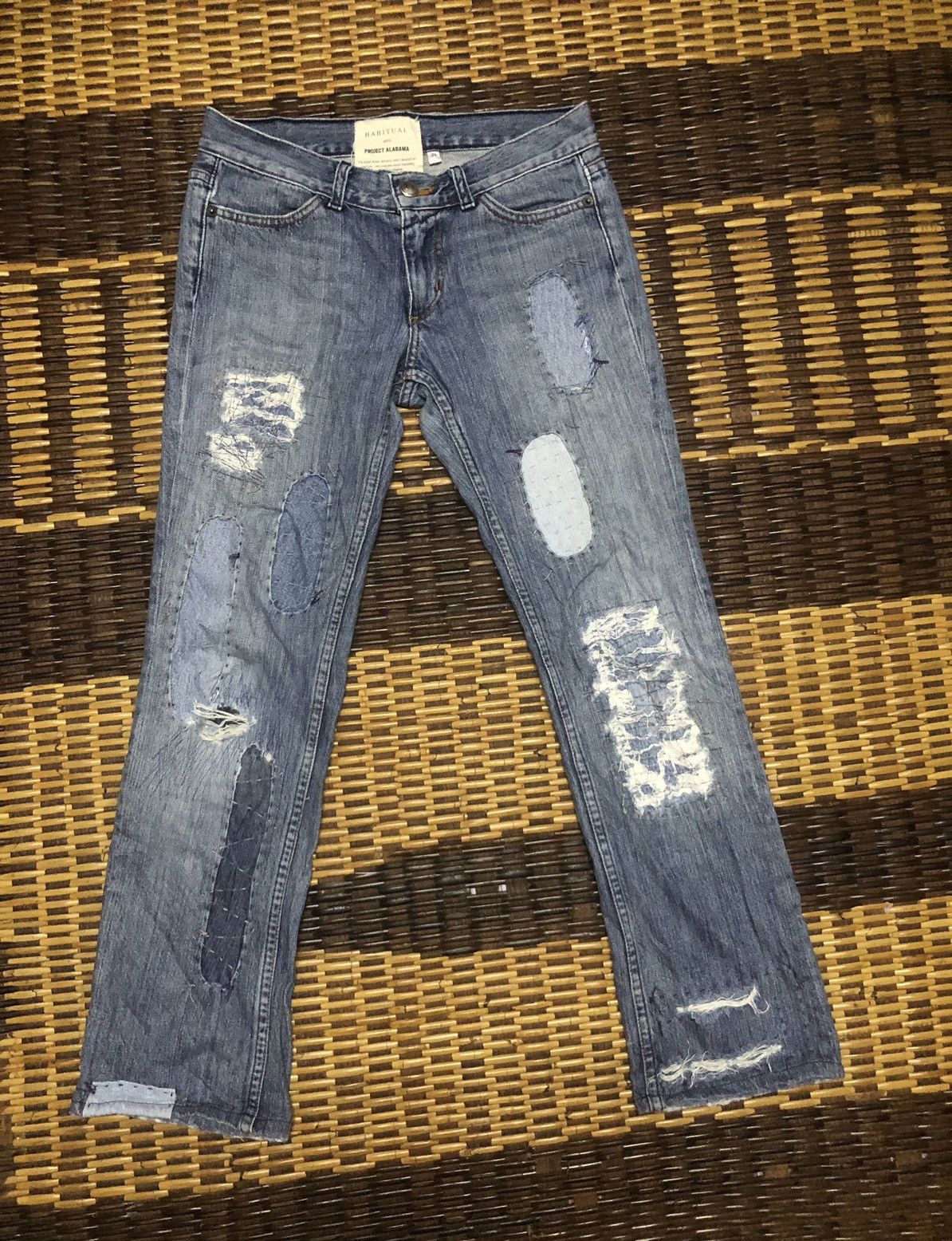 Designer × Vintage VINTAGE HABITUAL WITH PROJECT ALABAMA PATCHWORK JEANS Size 29" - 2 Thumbnail