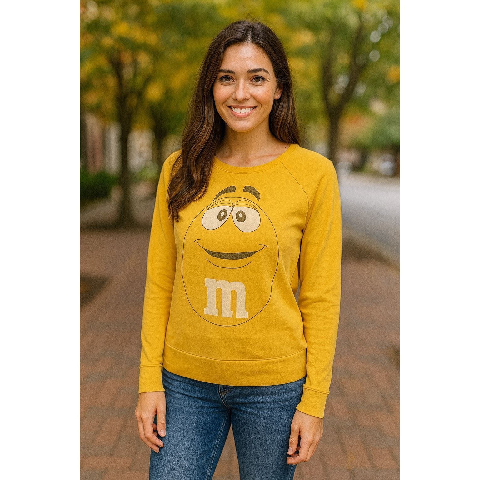 Other M&M’s Women’s Small Yellow Long Sleeve Graphic Tee | Charact Size S / US 4 / IT 40 - 2 Thumbnail