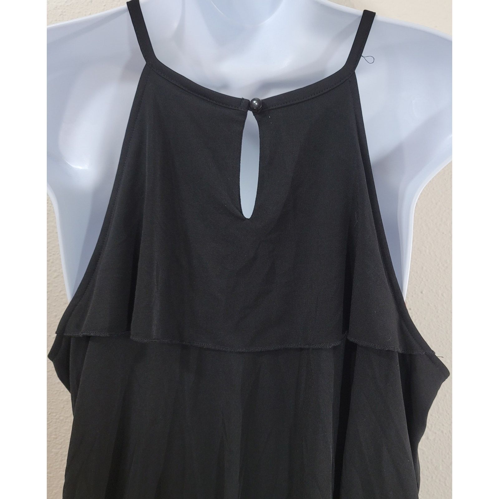 Other Worthington Black Pink Ruffled Sleeveless Top Large Keyhole Size L / US 10 / IT 46 - 5 Thumbnail