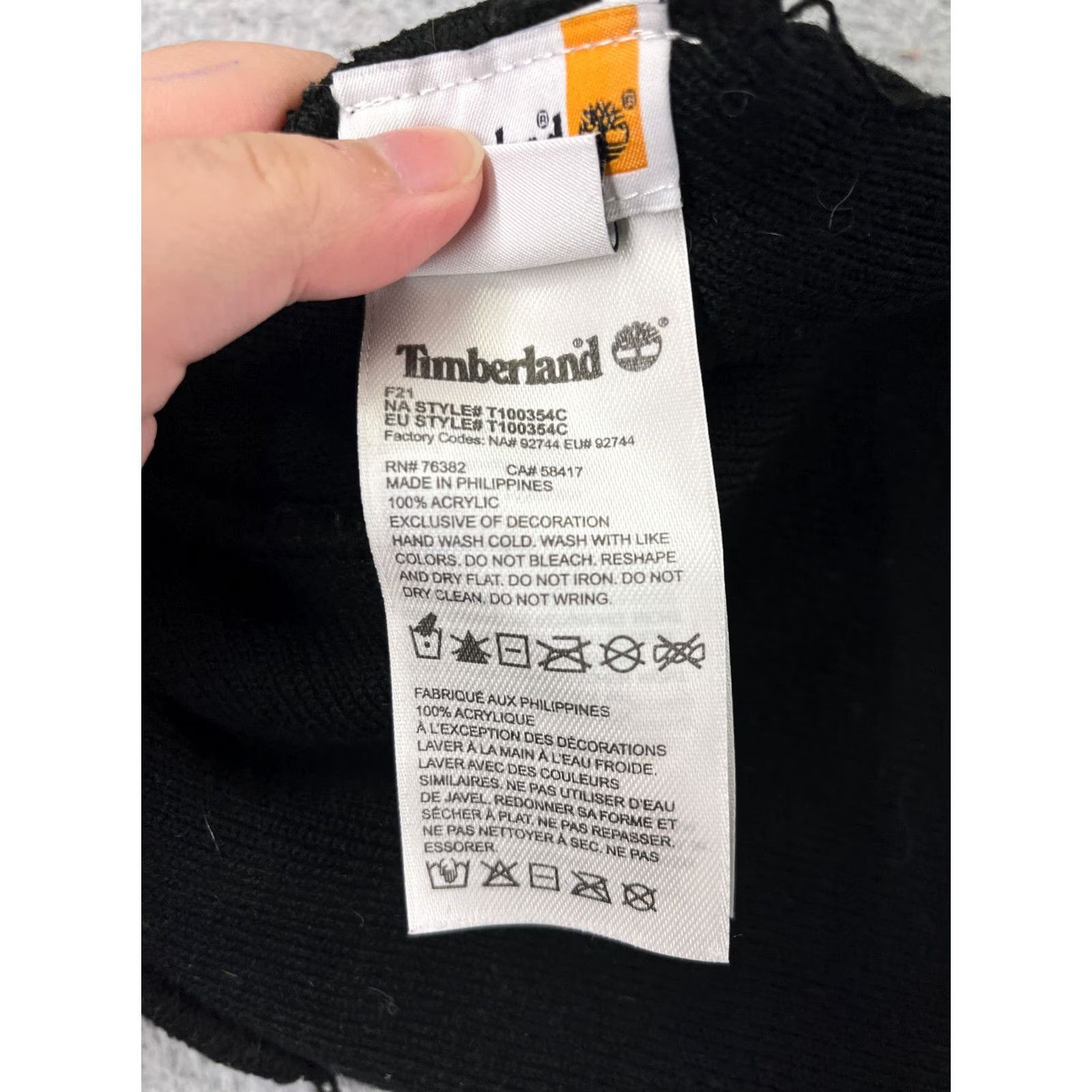 Timberland Timberland Beanie Toque Adult One Size Black Knit 100% Acrylic Winter Hike Camp Size ONE SIZE - 7 Thumbnail