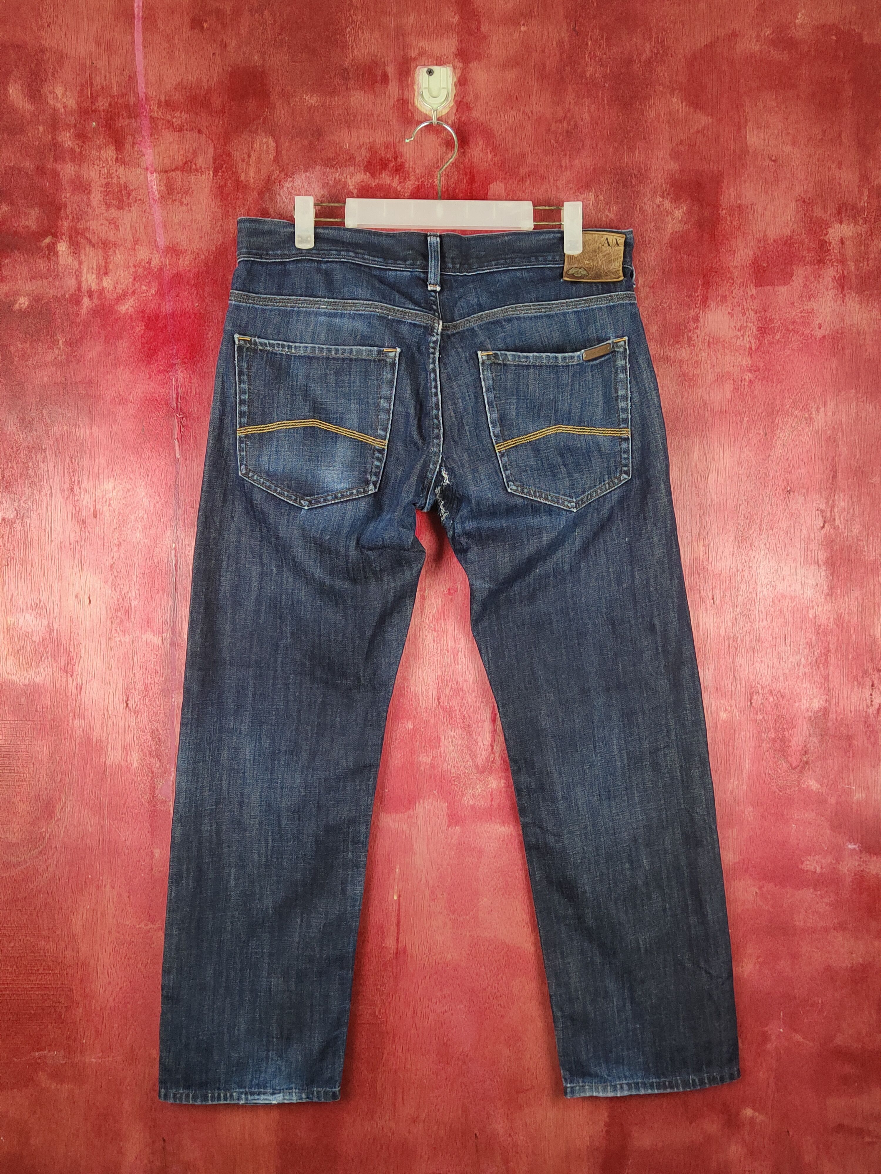 Armani Exchange Armani Exchange Dark Blue distressed jeans Denim #S1621 Size US 33 - 7 Thumbnail