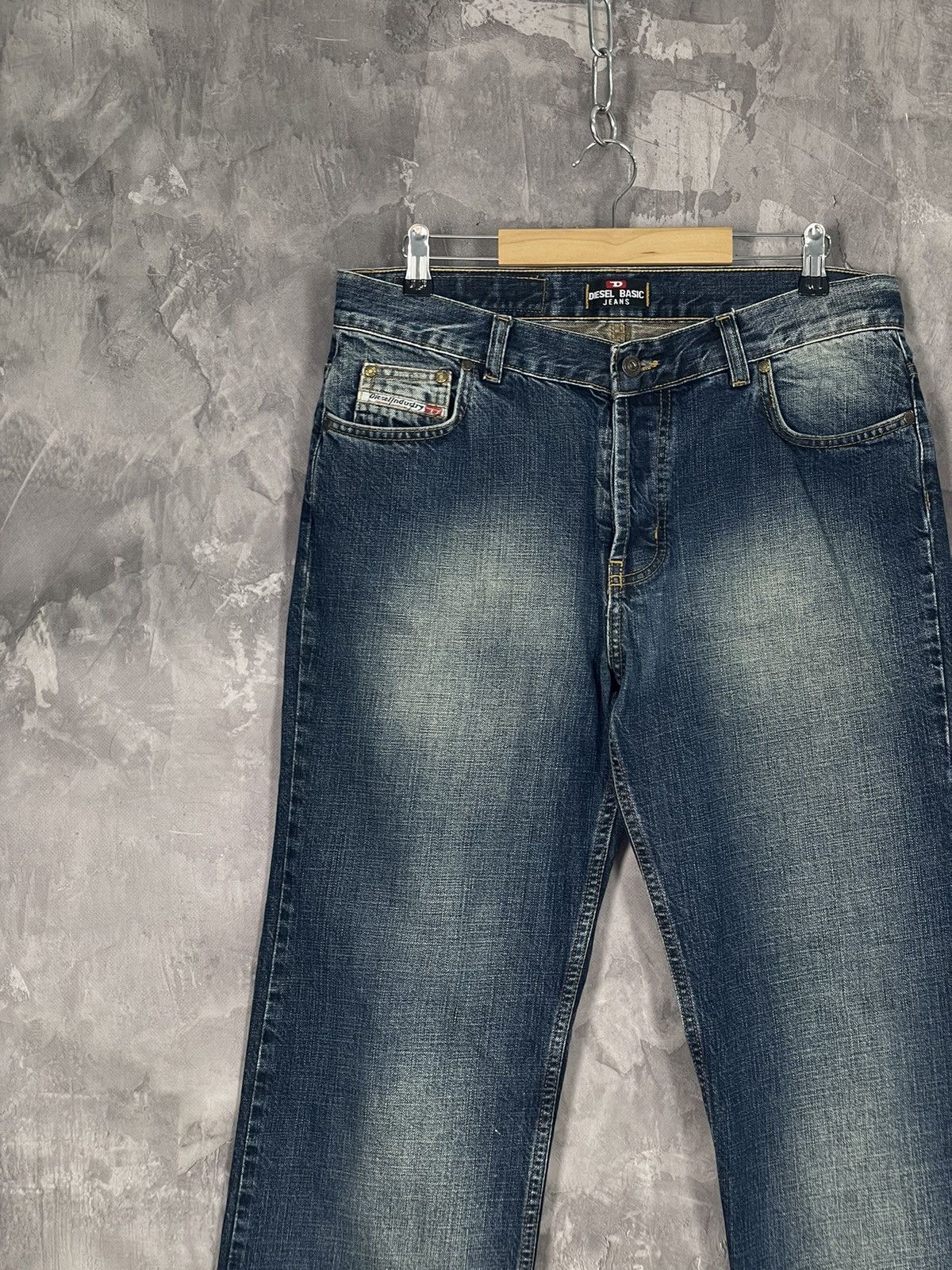 Diesel × Vintage Y2K Vintage Diesel Embroidered Logo Distressed Denim Jeans Size US 34 / EU 50 - 3 Thumbnail