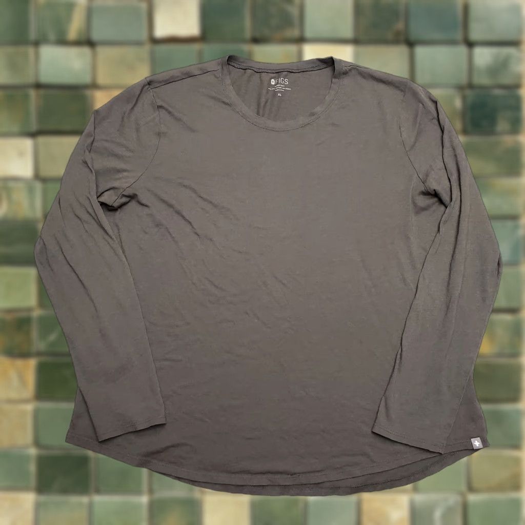 Vintage Figs Shirt Womens XL Green Super Soft Pima Cotton Modal Blend Stretch Tee Size XL / US 12-14 / IT 48-50 - 1 Thumbnail