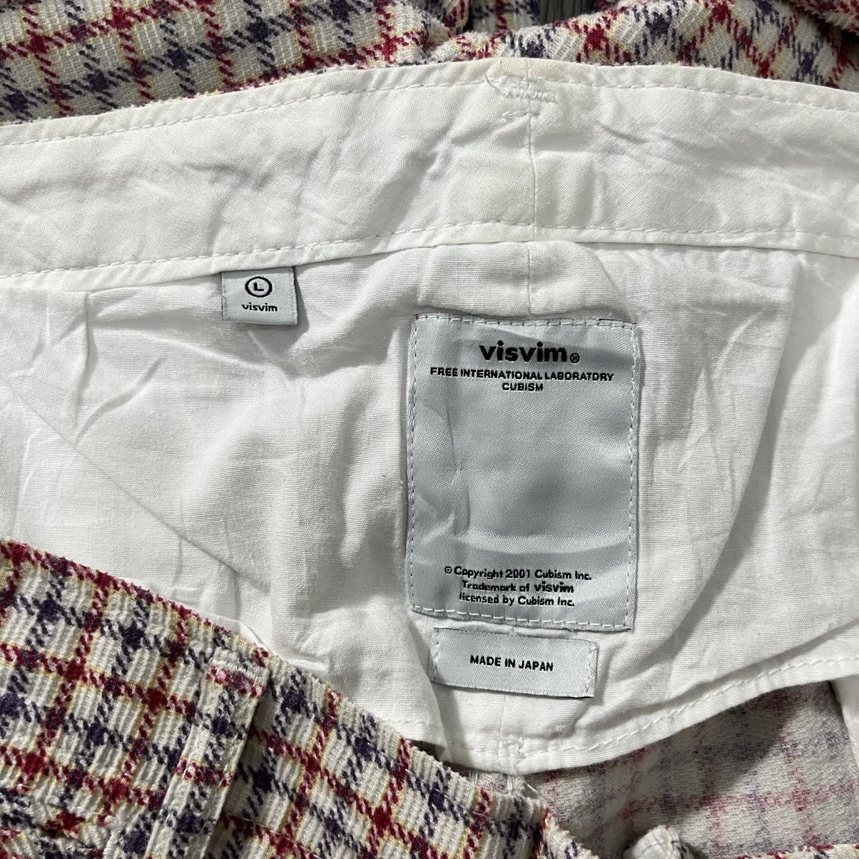 Japanese Brand Visvim - Plaid Gingham Corduroy Buckle Back Short Pant Size US 37 - 10 Thumbnail