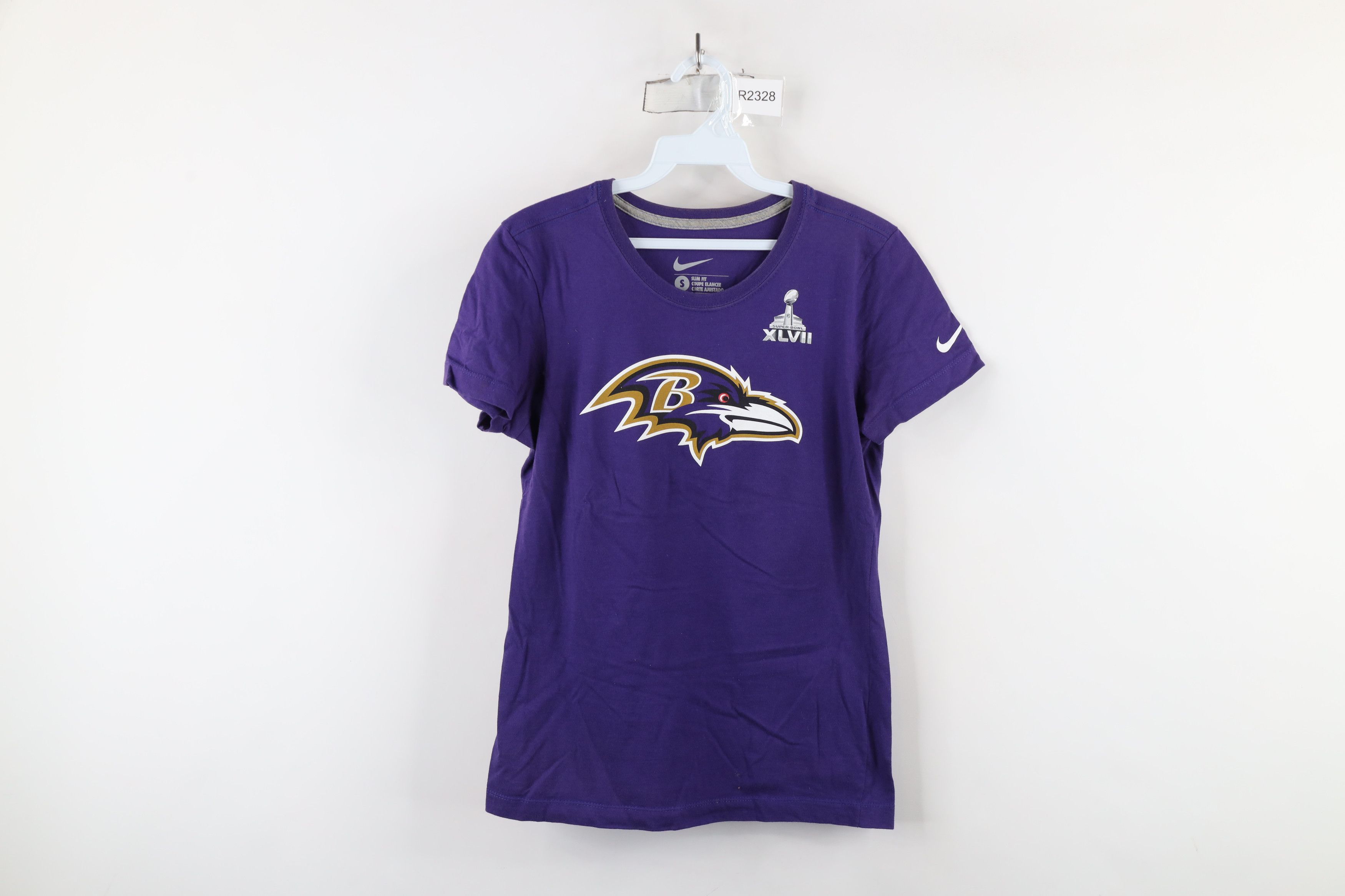 Nike × Vintage Nike Fit Super Bowl XLVII Baltimore Ravens Football T-Shirt Size S / US 4 / IT 40 - 1 Thumbnail