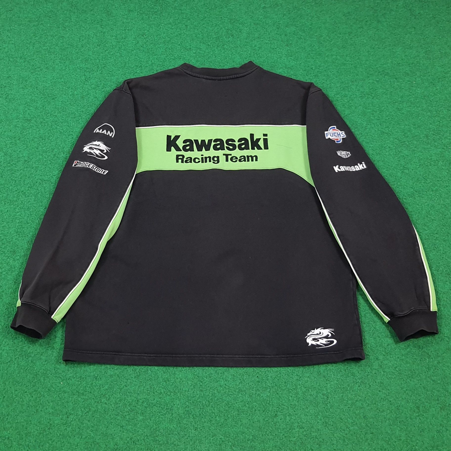 Japanese Brand Vintage 2002 Kawasaki Racing Team MotoGP Motorcross Crewneck Size US L / EU 52-54 / 3 - 1 Thumbnail