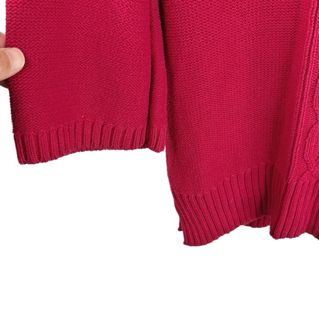 Other KAREN SCOTT Womens Festive Red Cowl Neck Frills Cable Knit S Size S / US 4 / IT 40 - 5 Thumbnail