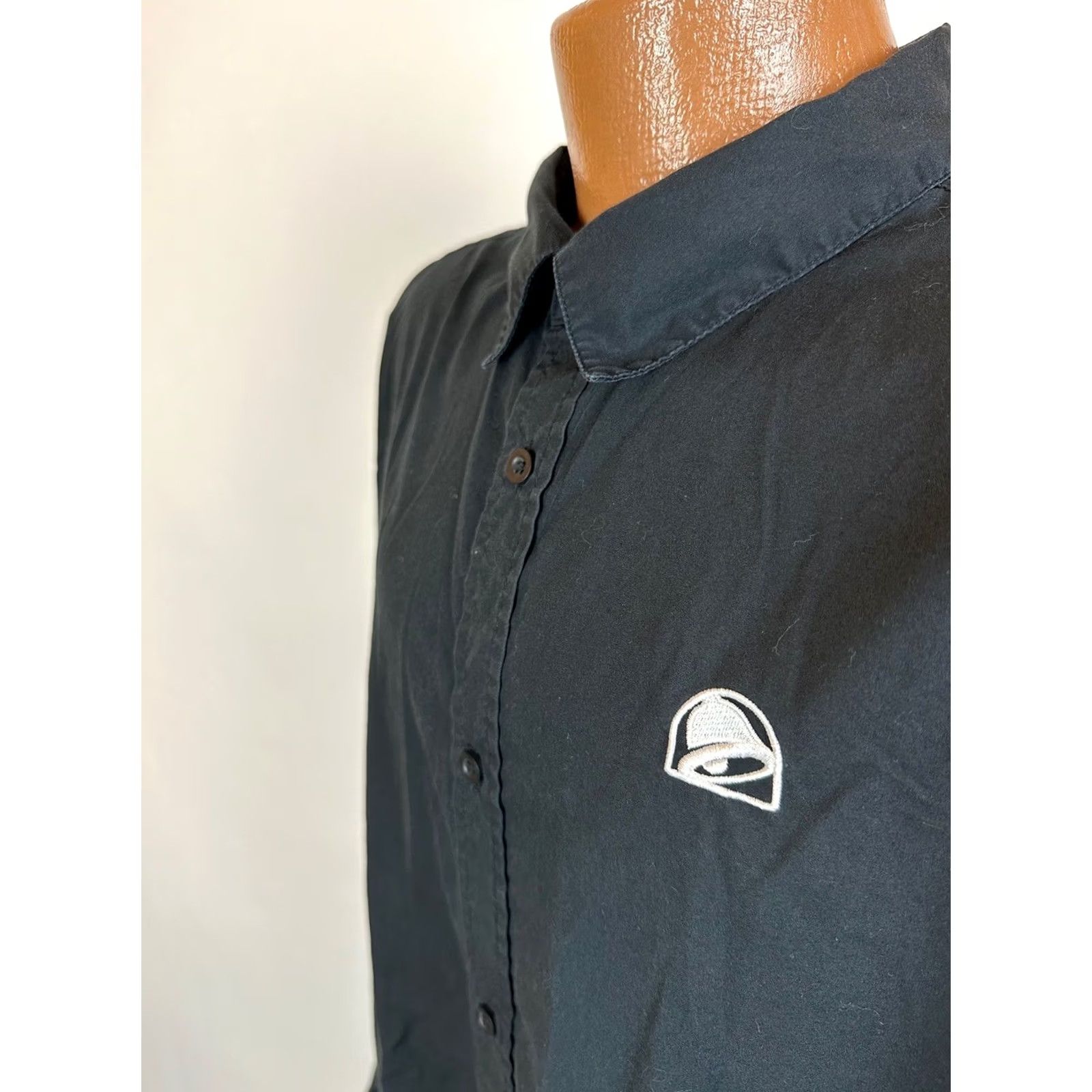 Bell Taco Bell Shirt Men XLT Long Sleeve Button Up Employee Uniform Fast Food FLAW Size US XL / EU 56 / 4 - 5 Thumbnail