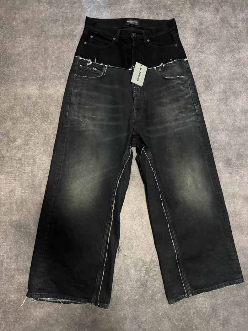 Balenciaga Balenciaga size XS Double waist stitching to make old dama Size US 27 - 1 Thumbnail
