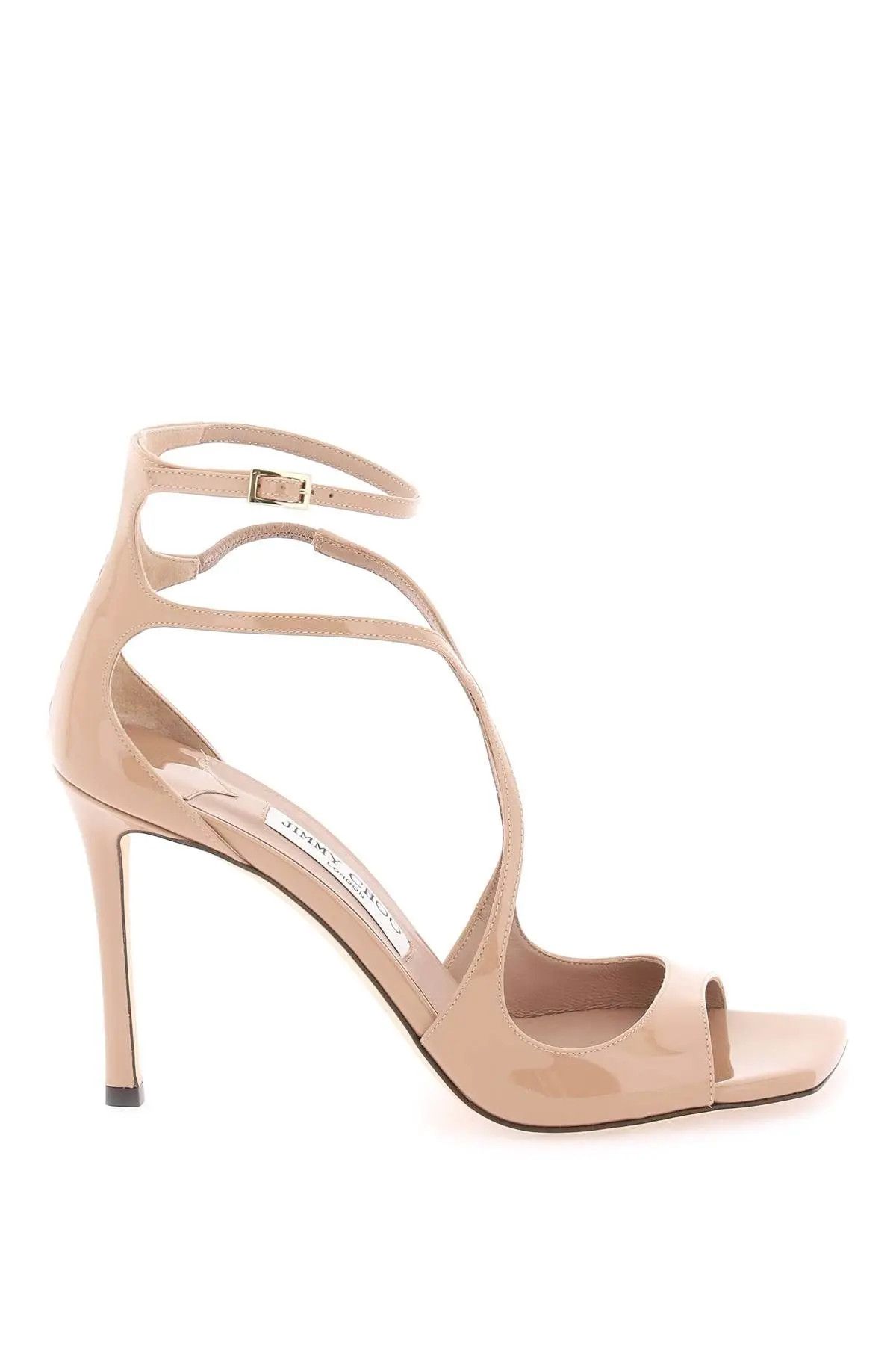 image of Jimmy Choo O1S22I1N1223 Patent Leather Azia 95 Sandals In Pink, Women's (Size 7)