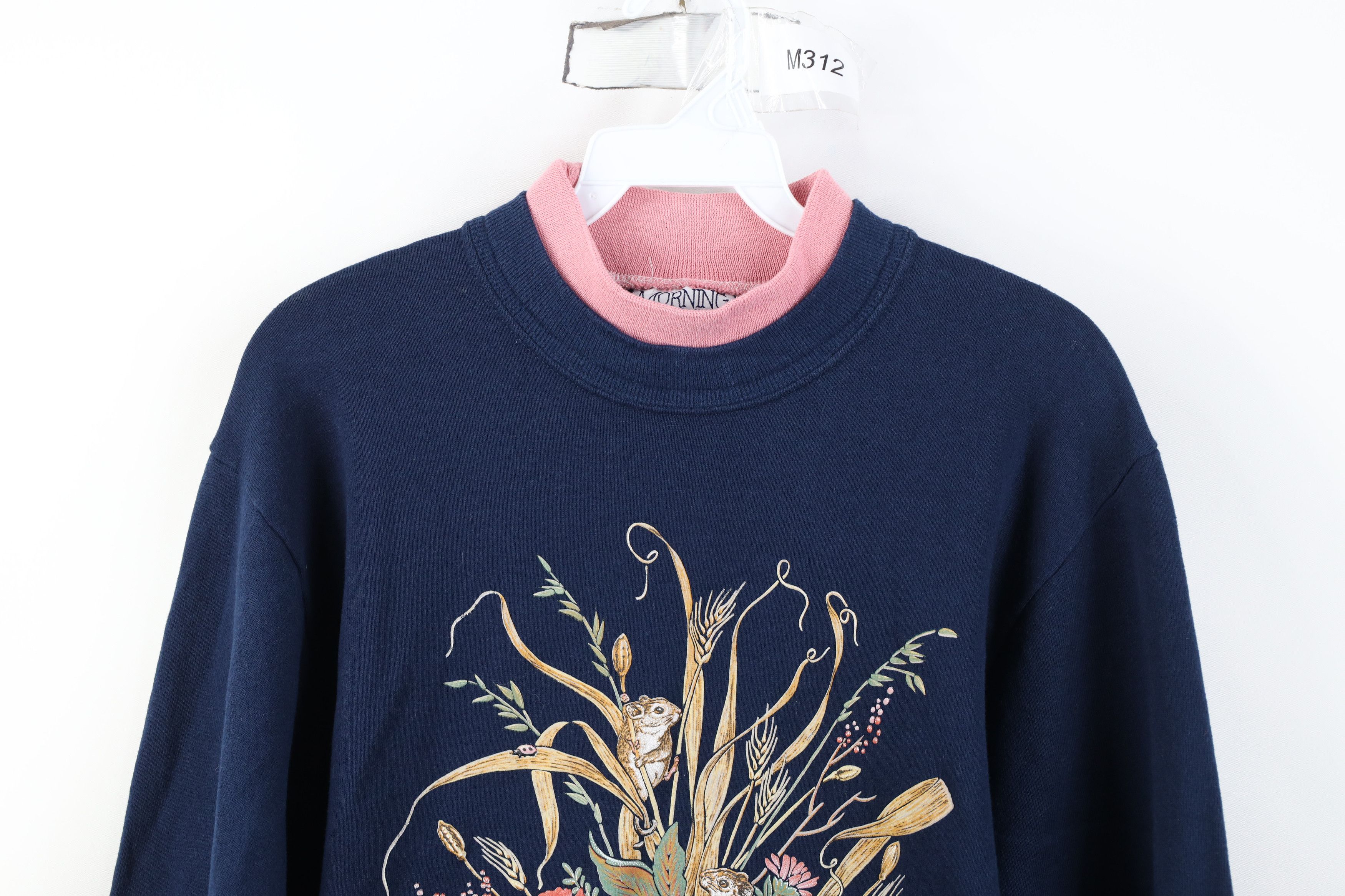 Vintage Vintage 90s Streetwear Nature Fall Sweatshirt Blue USA Size S / US 4 / IT 40 - 2 Thumbnail