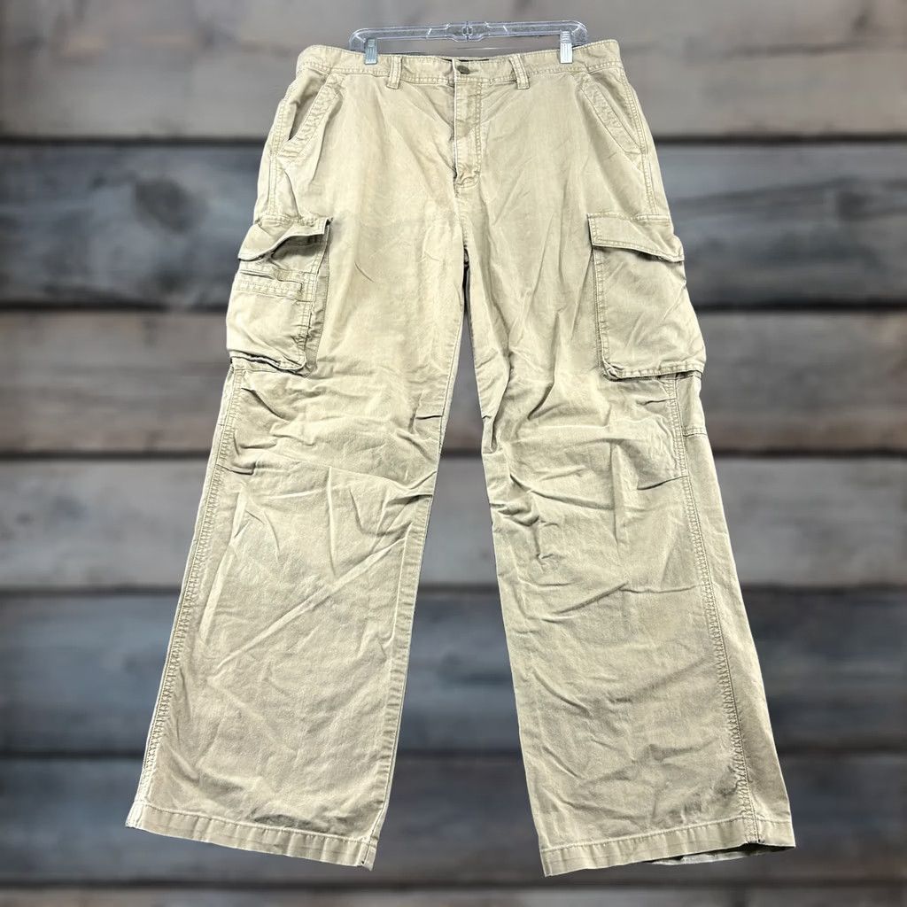 Nautica VINTAGE Nautica Pants Mens 38x30 Beige Khaki Cargo Cotton Distressed Baggy Y2K Size US 38 / EU 54 - 1 Thumbnail