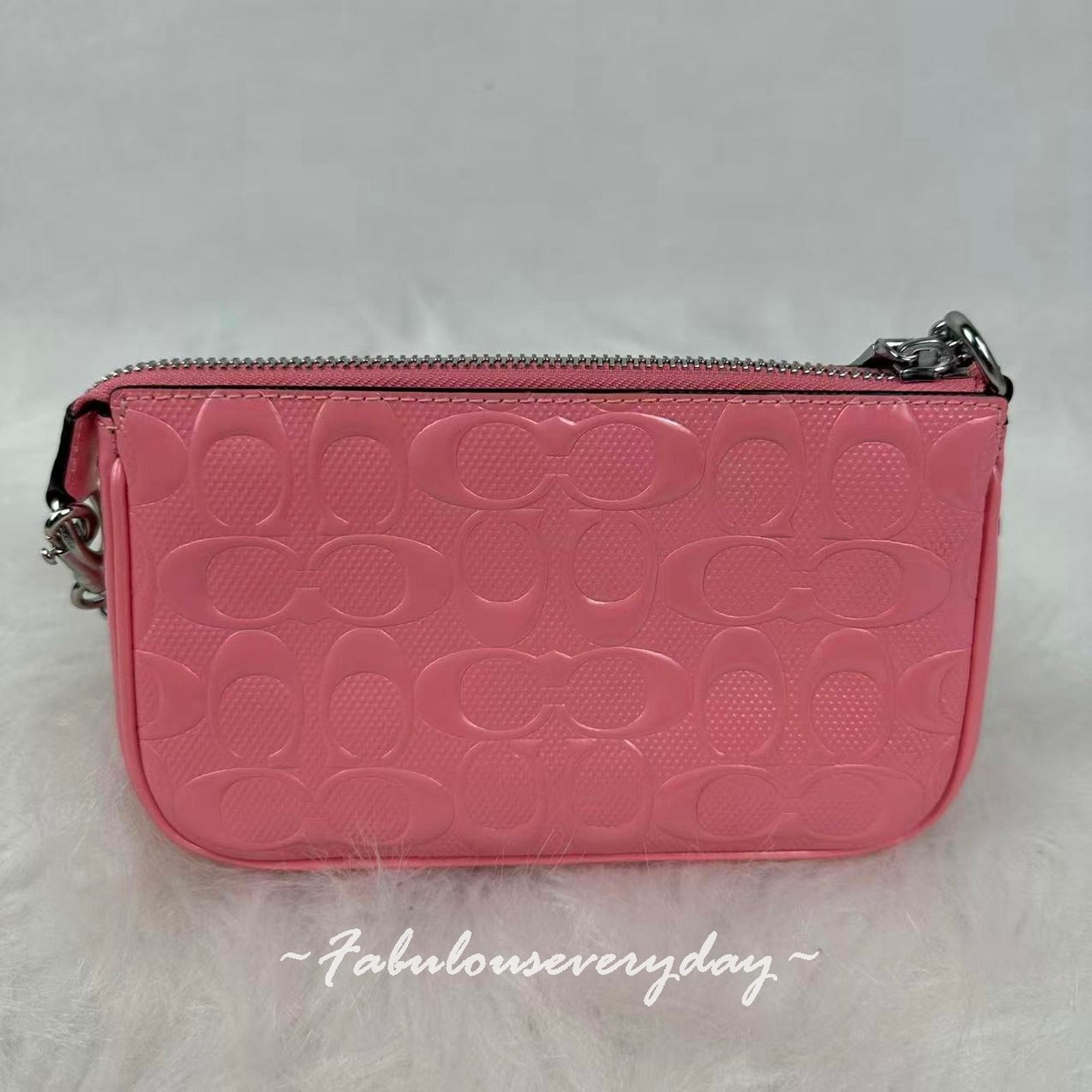 Coach Coach Nolita 19 Sig Leather Heart Charm Clutch Wristlet Pink Size ONE SIZE - 5 Thumbnail