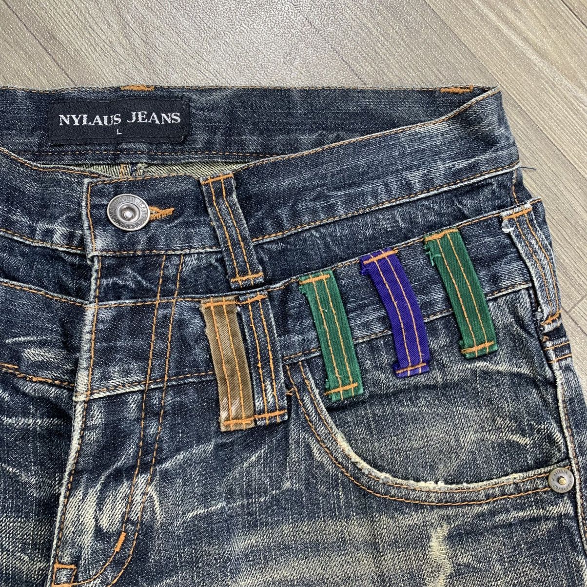Japanese Brand × Le Grande Bleu (L.G.B.) LGB Style💥Nylaus Double Waist Distressed Denim Pants Size US 32 / EU 48 - 10 Thumbnail