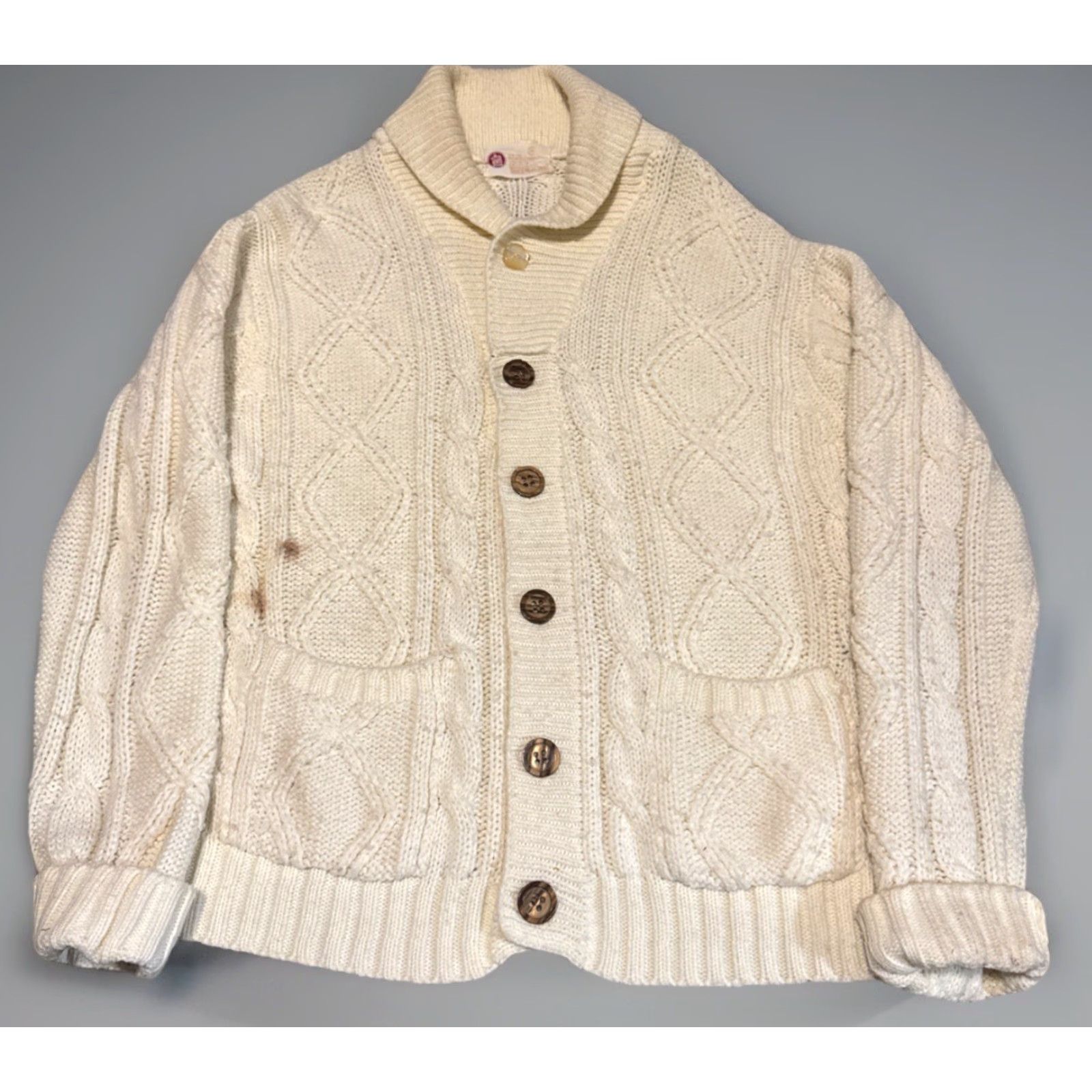 Vintage VINTAGE Kings Road Cardigan Sweater White M Size M / US 6-8 / IT 42-44 - 2 Thumbnail
