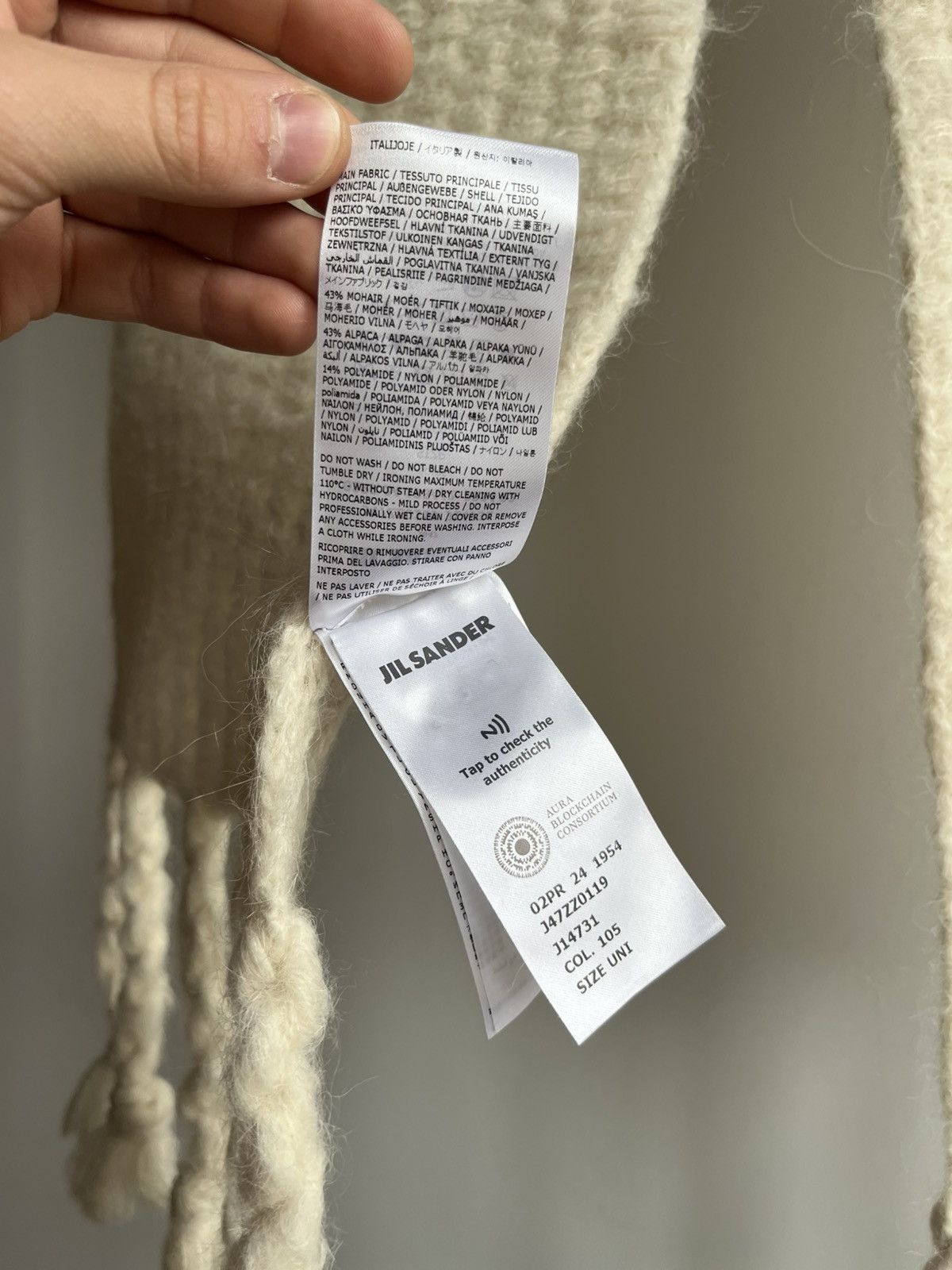 Jil Sander Jil Sander + AW24 alpaca mohair blend chunky knit scarf Size ONE SIZE - 11 Thumbnail