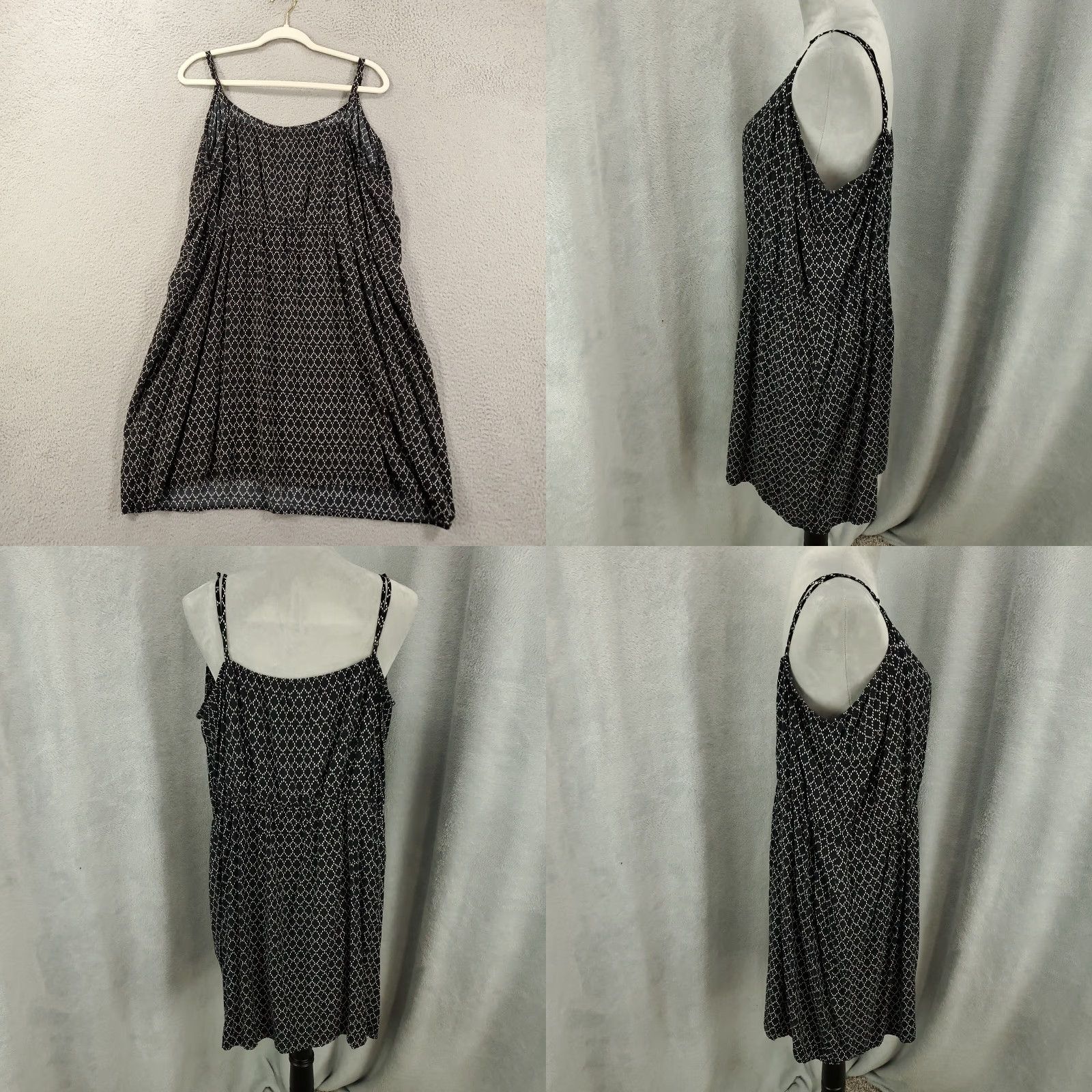 Old Navy Womens Old Navy Camisole Dress 2XL Black White Sleeveless V-Neck Pullover Geometric Mini Tank Dress Fashion Slip Dress Beach Reg 2XL Womens Size XXL / US 16-18 / IT 52-54 - 8 Thumbnail