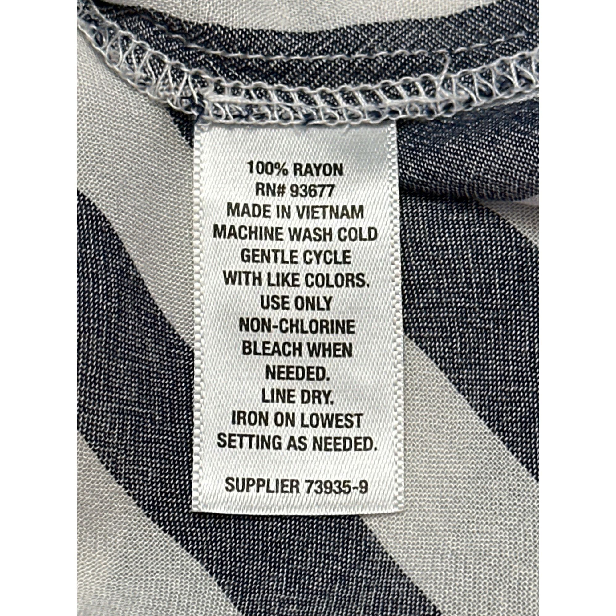Other A.N.A. Striped Long Sleeve Rayon Blouse Size Large Breathabl Size L / US 10 / IT 46 - 6 Thumbnail