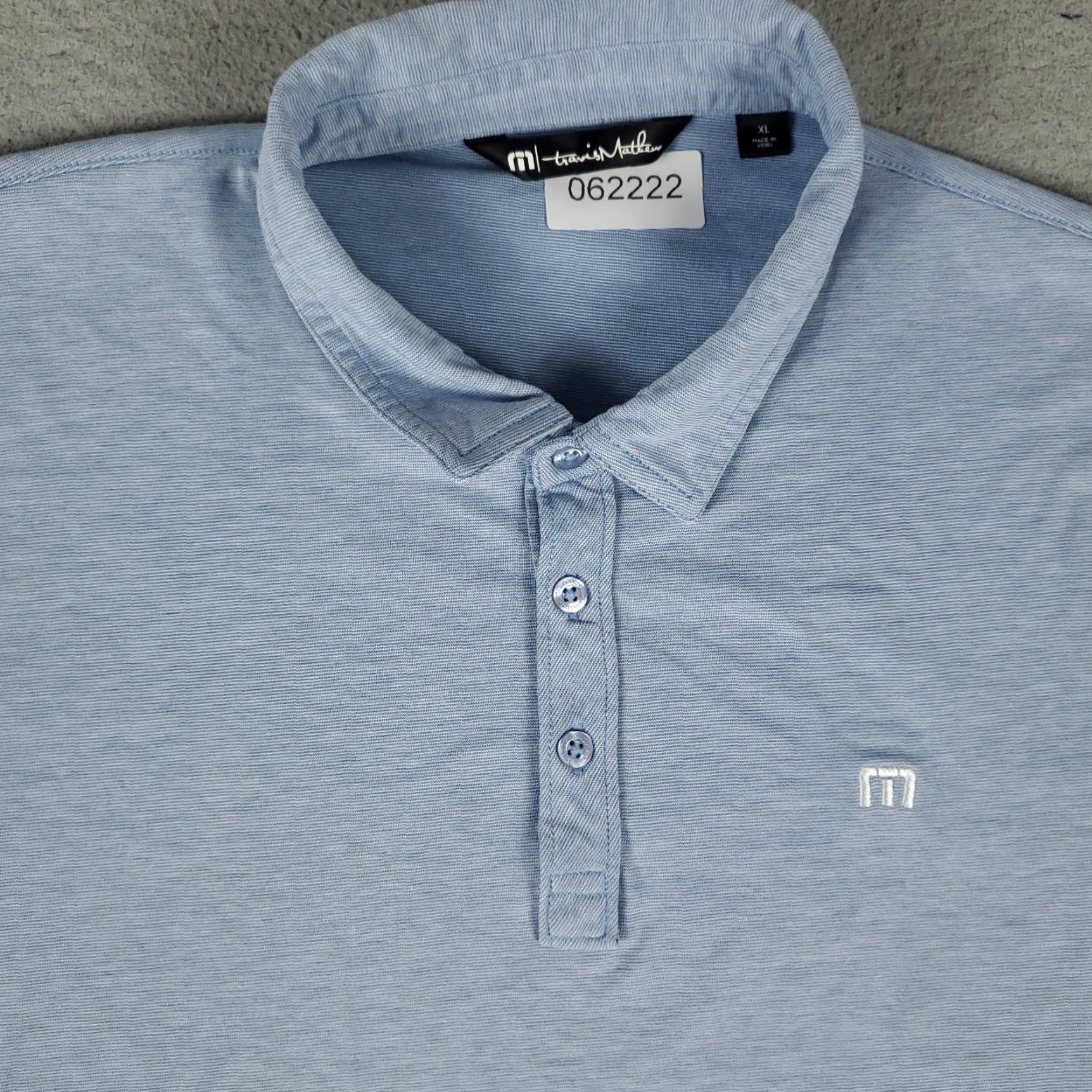 TravisMathew Travis Mathew Polo Shirt Mens XL Blue Solid Short Sleeve Casual Golf Preppy Logo Button Polo — Adult XL Men’s Polo Shirt, Blue, Travis Mathew Size US XL / EU 56 / 4 - 2 Thumbnail