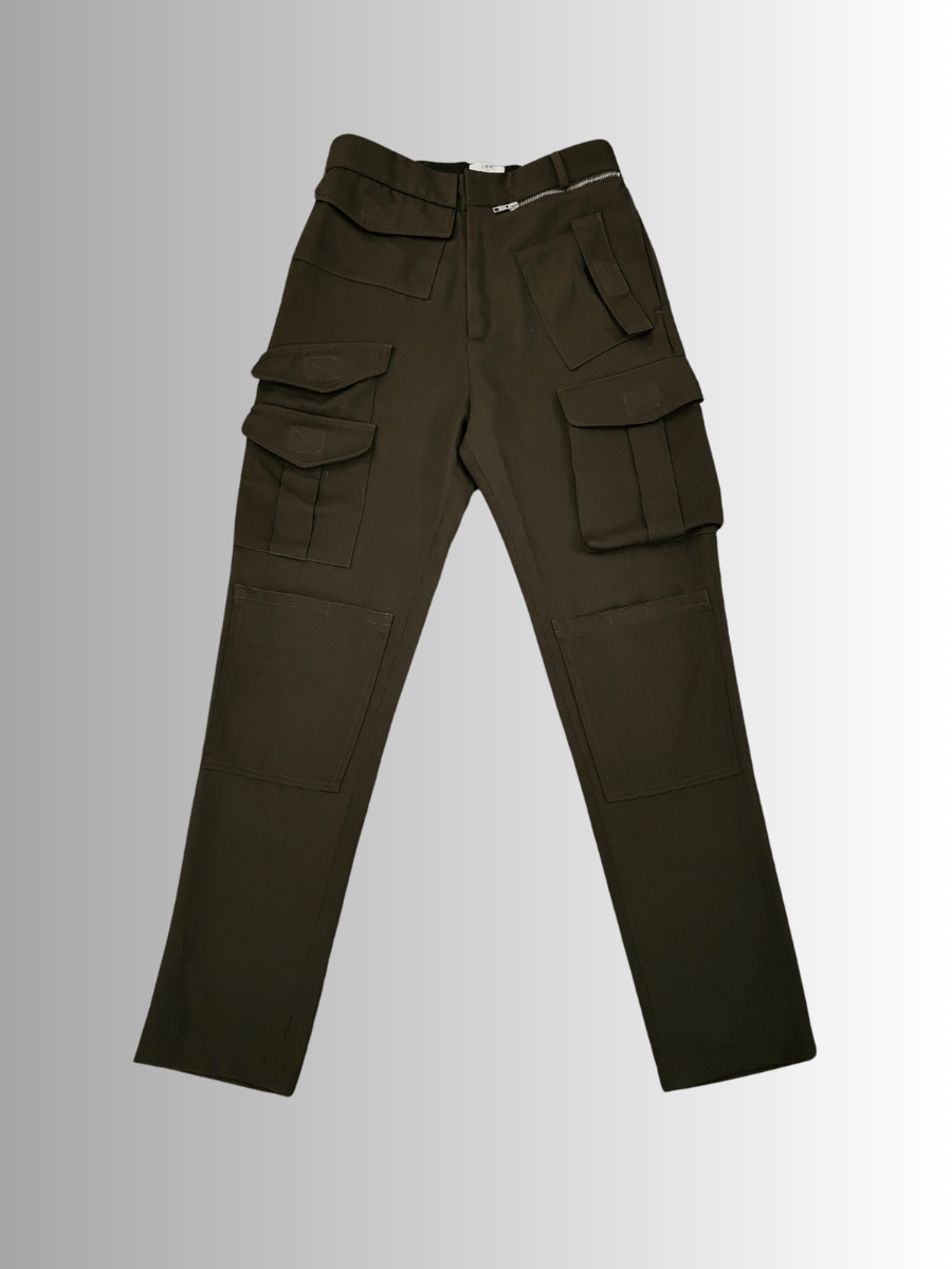 image of Cmmn Swdn Collection Cmmn Swdn Military Green Multi-Pocket Storm Cargo Trouser in Olive (Size 27)
