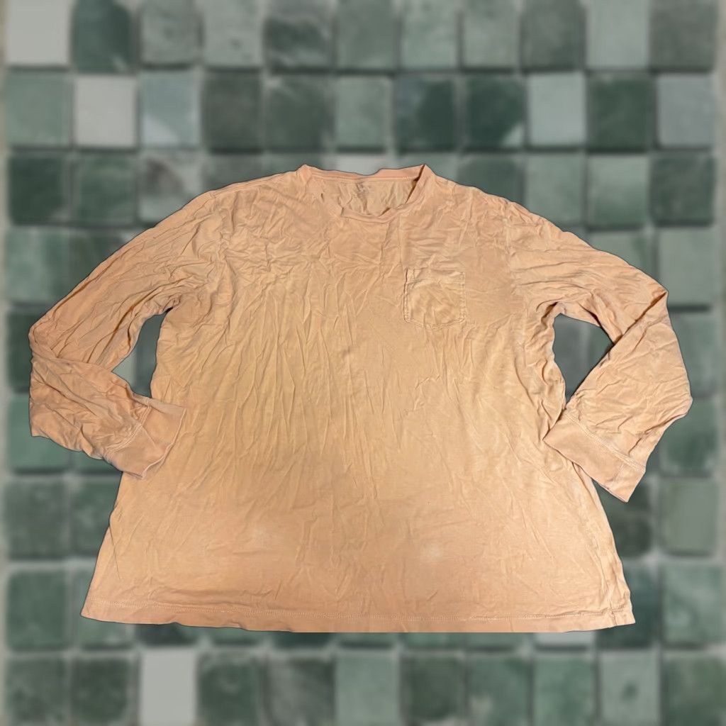 J.Crew J.CREW Top Unisex Adults XL Orange Long Sleeve Crew Neck Pullover T-Shirt Casual 48" Chest Classic Size XL / US 12-14 / IT 48-50 - 1 Thumbnail