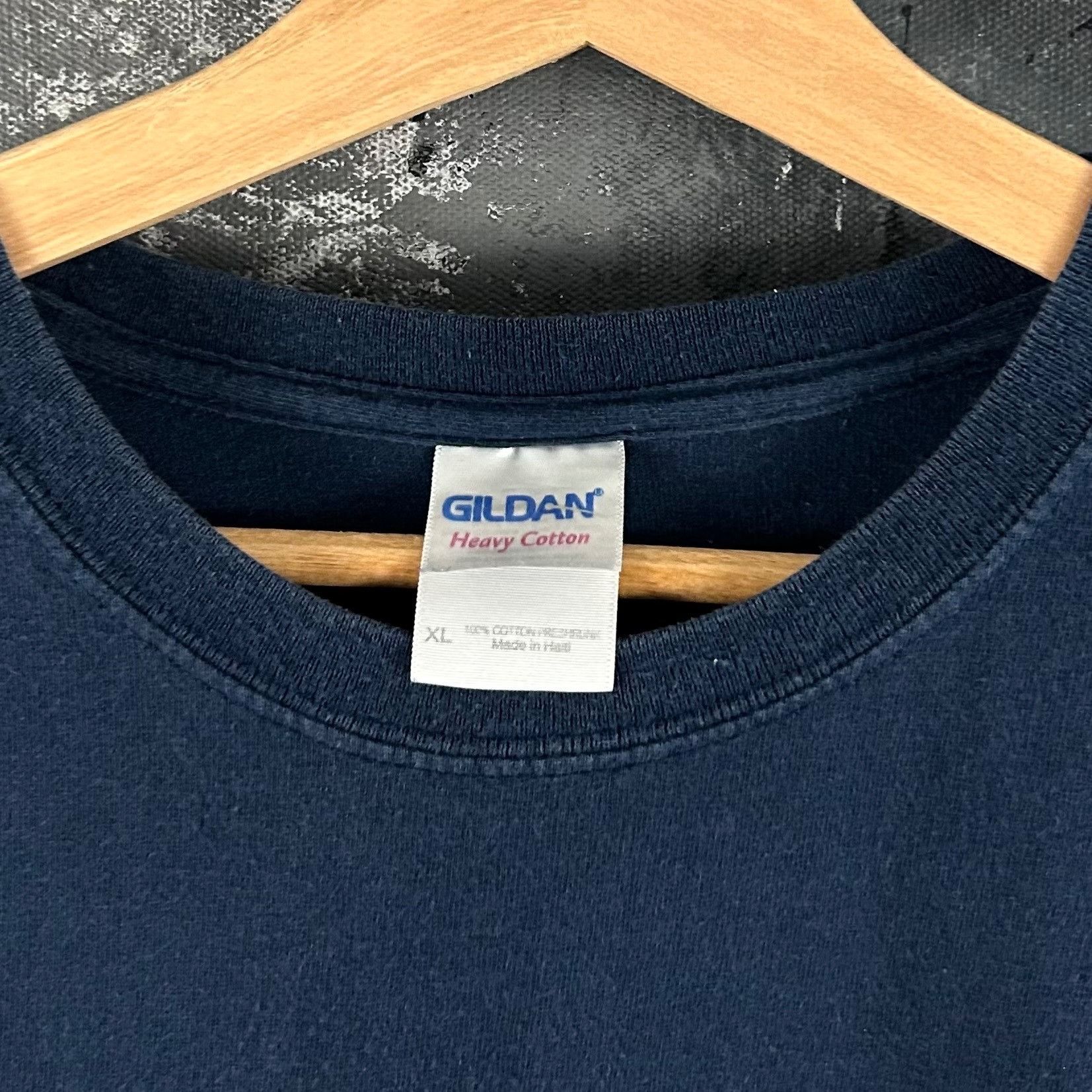 Gildan Vintage Y2K Dark humor navy blue shirt Size US XL / EU 56 / 4 - 3 Thumbnail