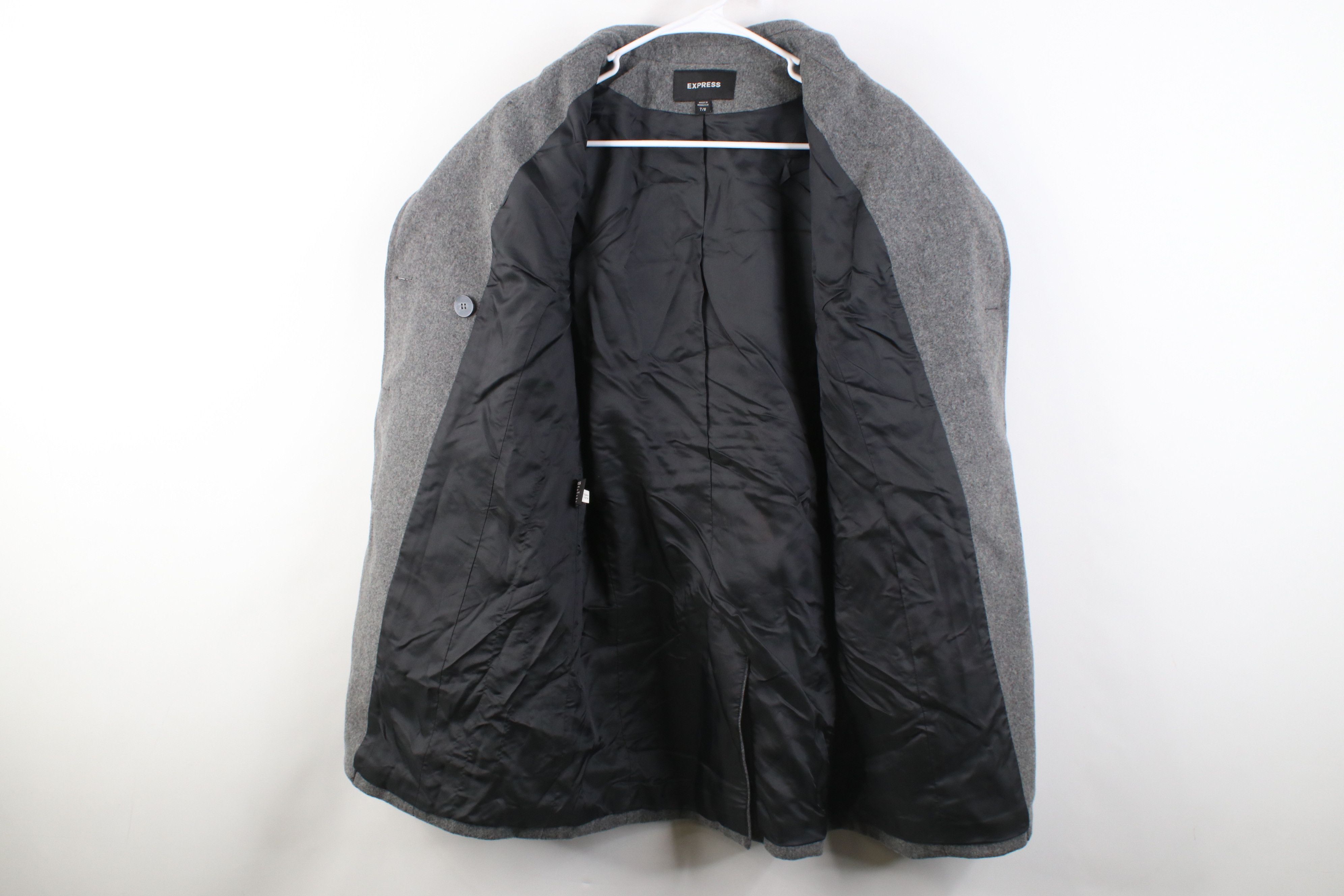 Express Vintage Y2K Express Wool Blend Double Breasted Coat Jacket Size M / US 6-8 / IT 42-44 - 9 Thumbnail