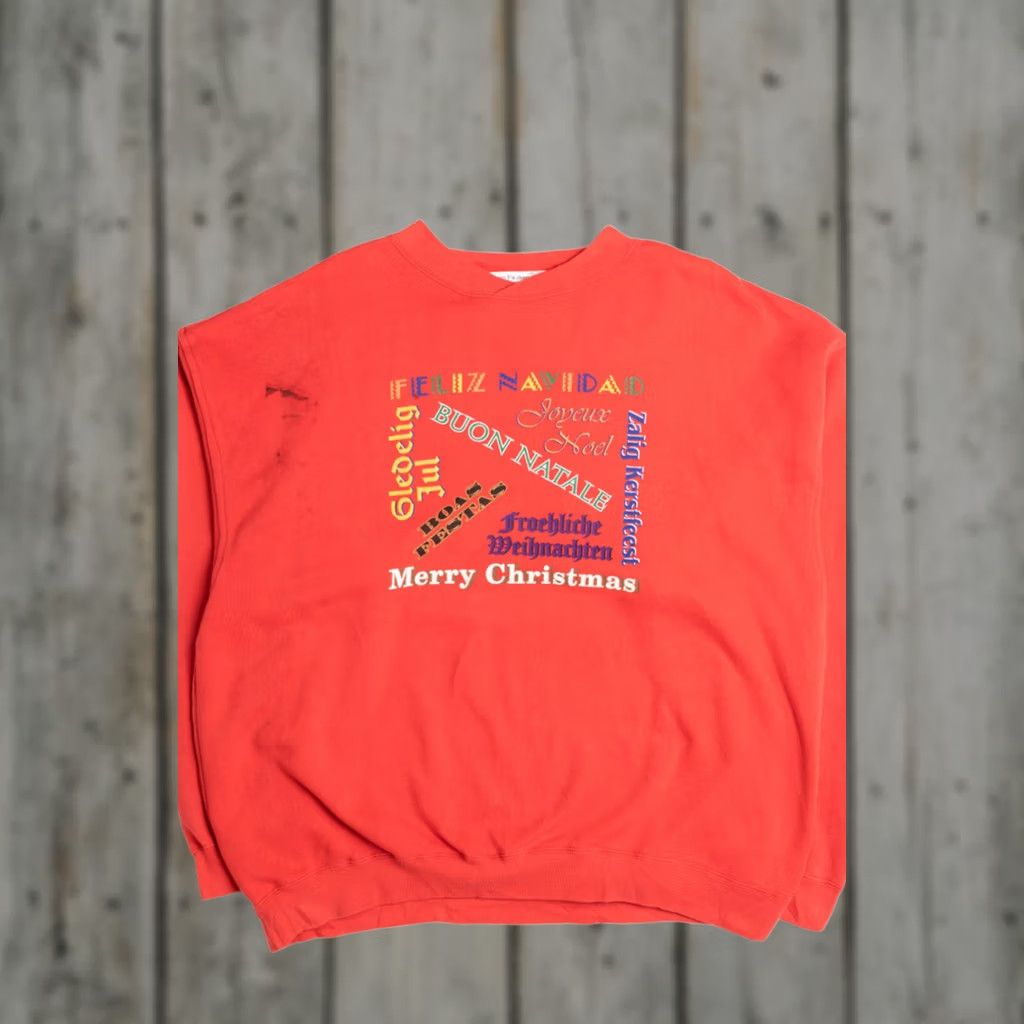 Vintage VINTAGE Red Ugly Christmas Sweatshirt 59066 Adults XL Red Polyester / Cotton GS Sport Christmas Mens Womens Girls Boys Size XL / US 12-14 / IT 48-50 - 1 Thumbnail