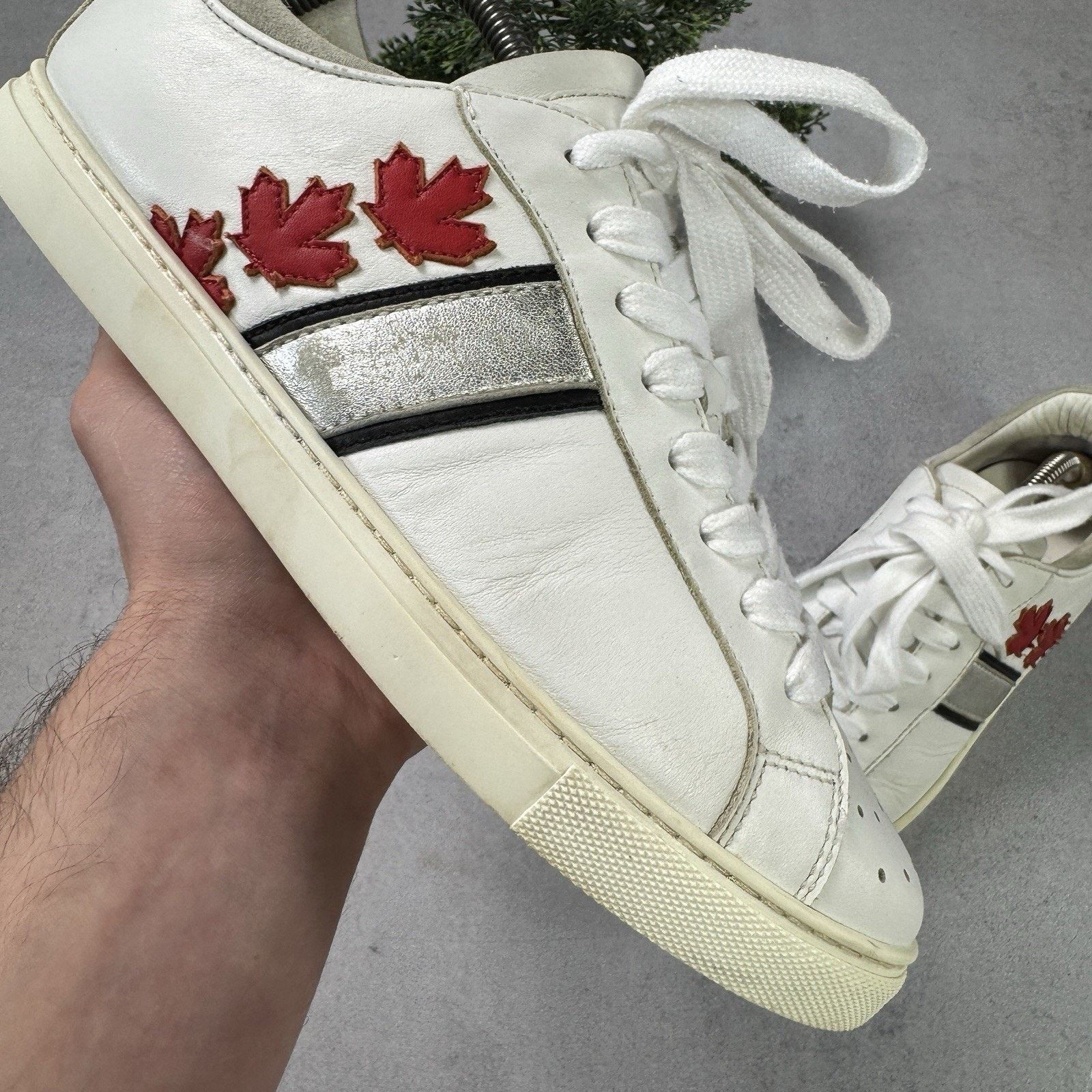 Dsquared2 Dsquared2 White Leather Low Top Sneakers Size 41 US 8 Men Size US 8 / EU 41 - 5 Thumbnail