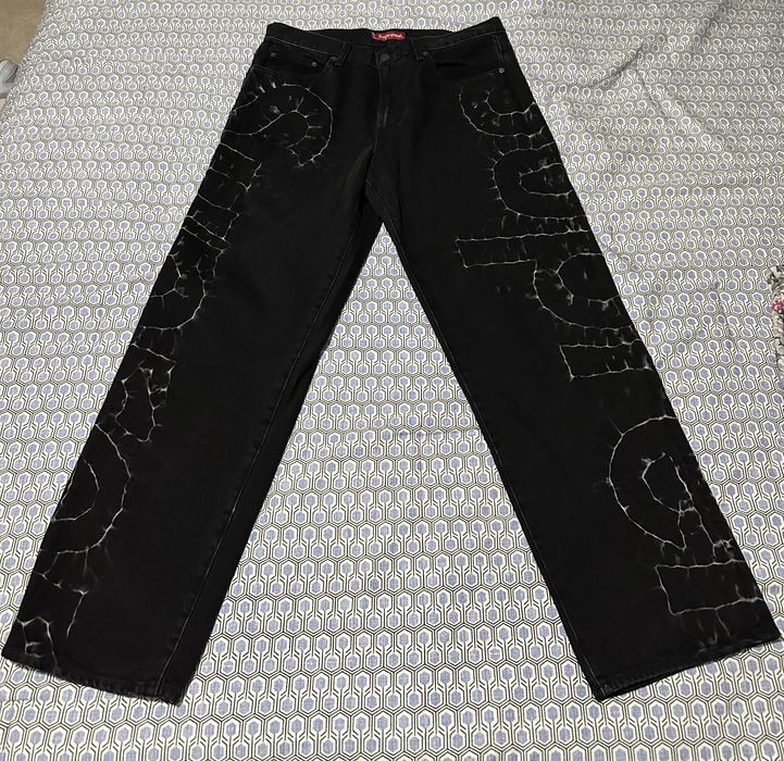 Supreme Supreme Shibori Loose Fit Jean in Black | Grailed