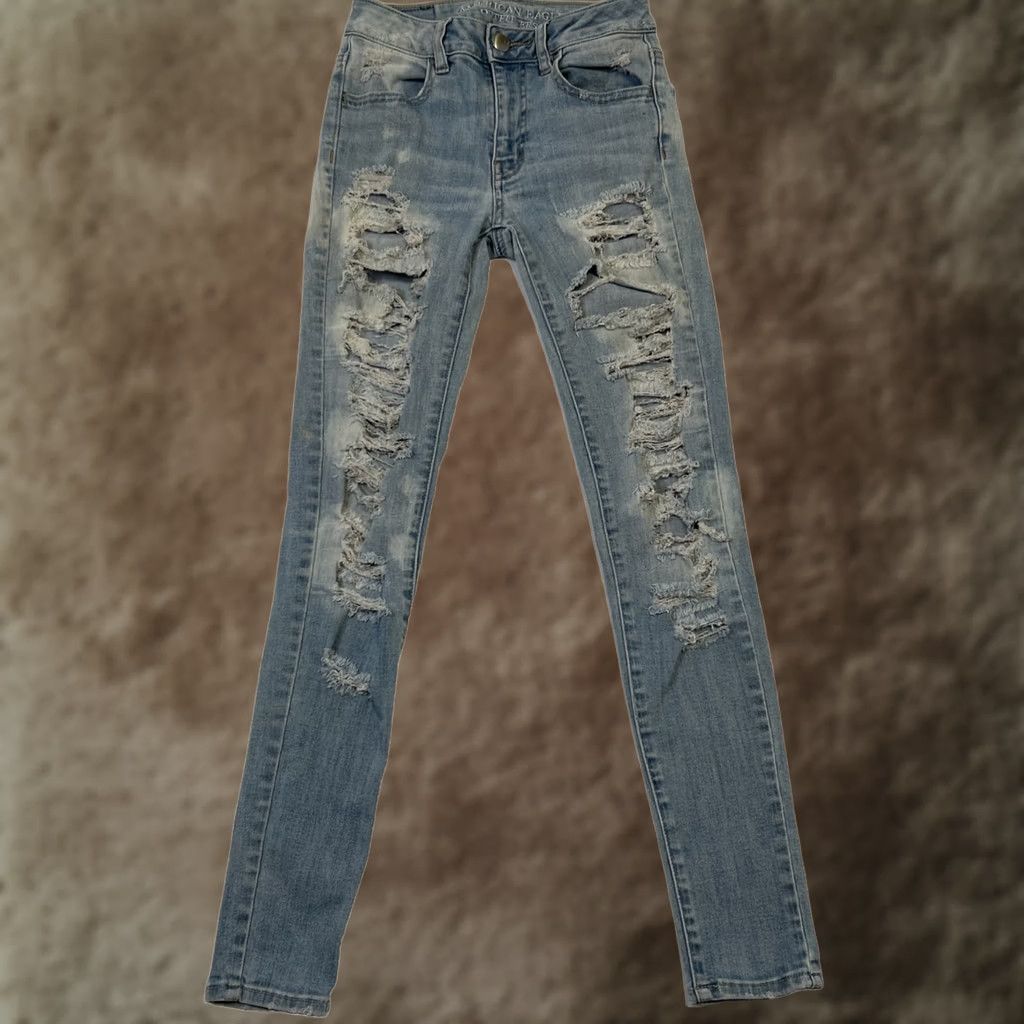 American Eagle Outfitters VINTAGE American Eagle Outfitters 00 Hi Rise Jegging 5-Pocket Denim Jeans Blue Slim 23in Waist 28in Inseam Womens Jeans 90s 80s Size 24" / US 00 / IT 34 - 1 Thumbnail