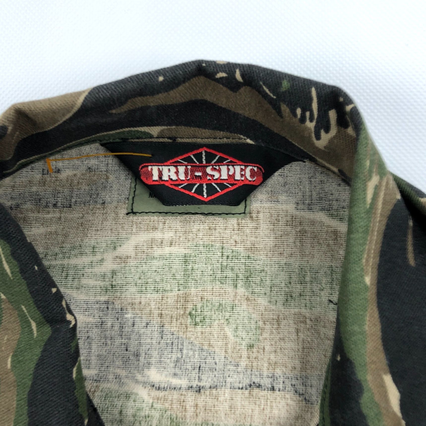 Vintage TRU-SPEC Coat Shirt Mens XS Tiger Stripe Camo Canvas Military Jacket Size US XS / EU 42 / 0 - 4 Thumbnail