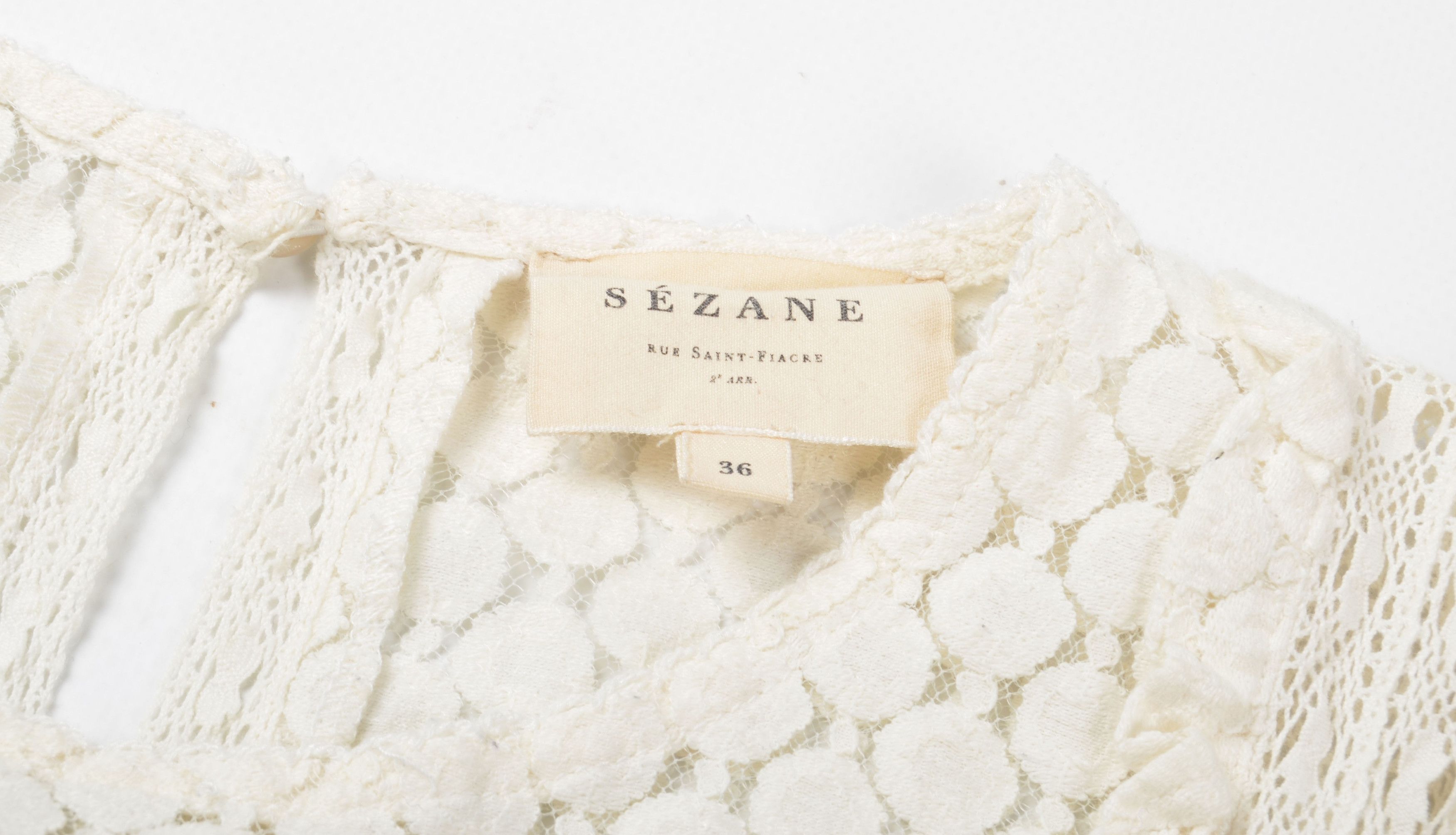 Sezane Sezane Milky Cottagecore Gepure Lace Blouse Top Size XS / US 0-2 / IT 36-38 - 7 Thumbnail