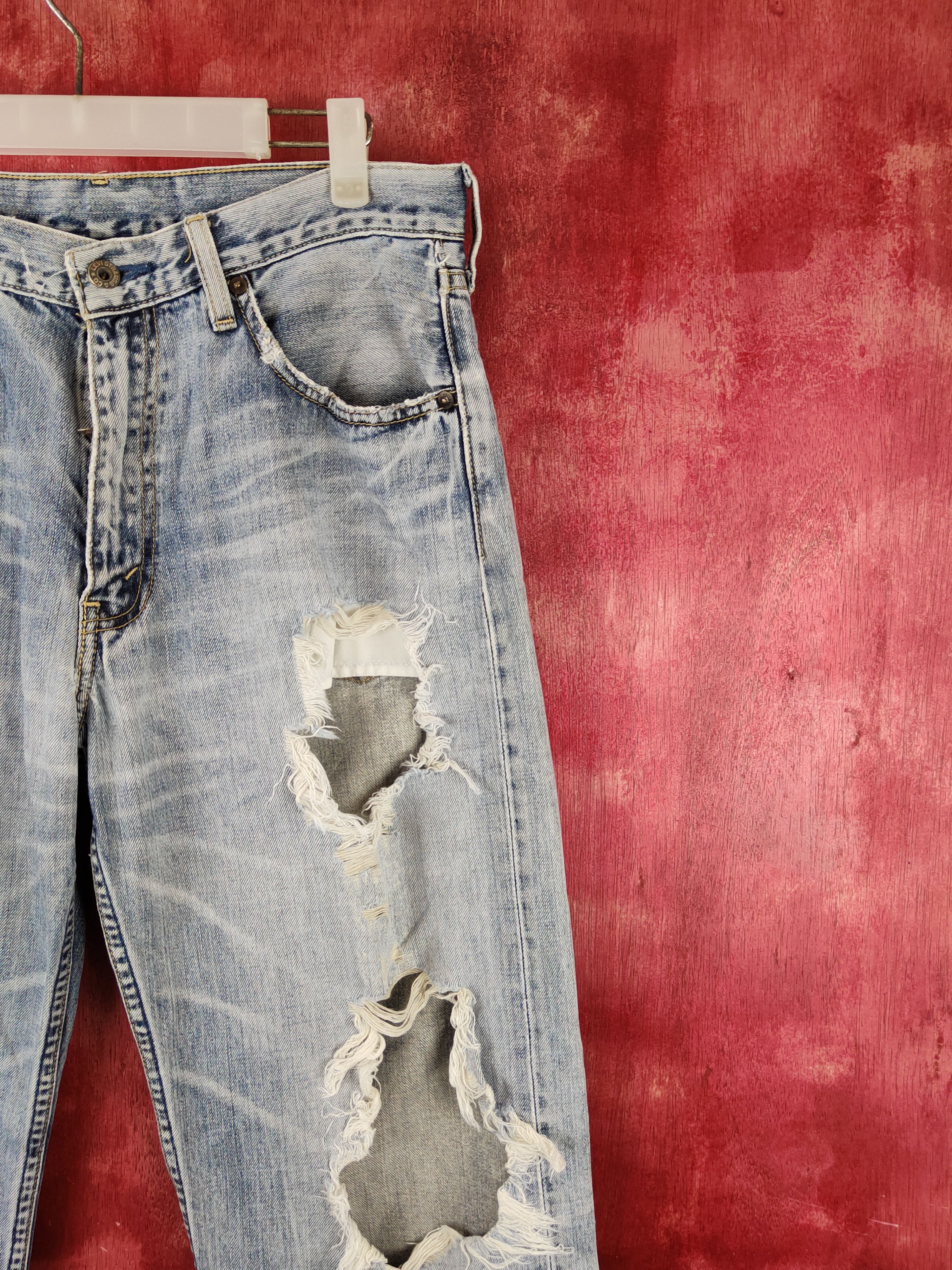 Levi's DL Levi's Blue Faded Distressed Ripped Jeans #S1853 Size US 32 / EU 48 - 5 Thumbnail