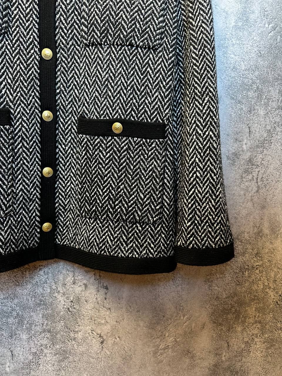 Designer × ME+EM RRP 440$ ME + EM Chevron Pattern Round Neck Knitted Jacket Size M / US 6-8 / IT 42-44 - 9 Thumbnail