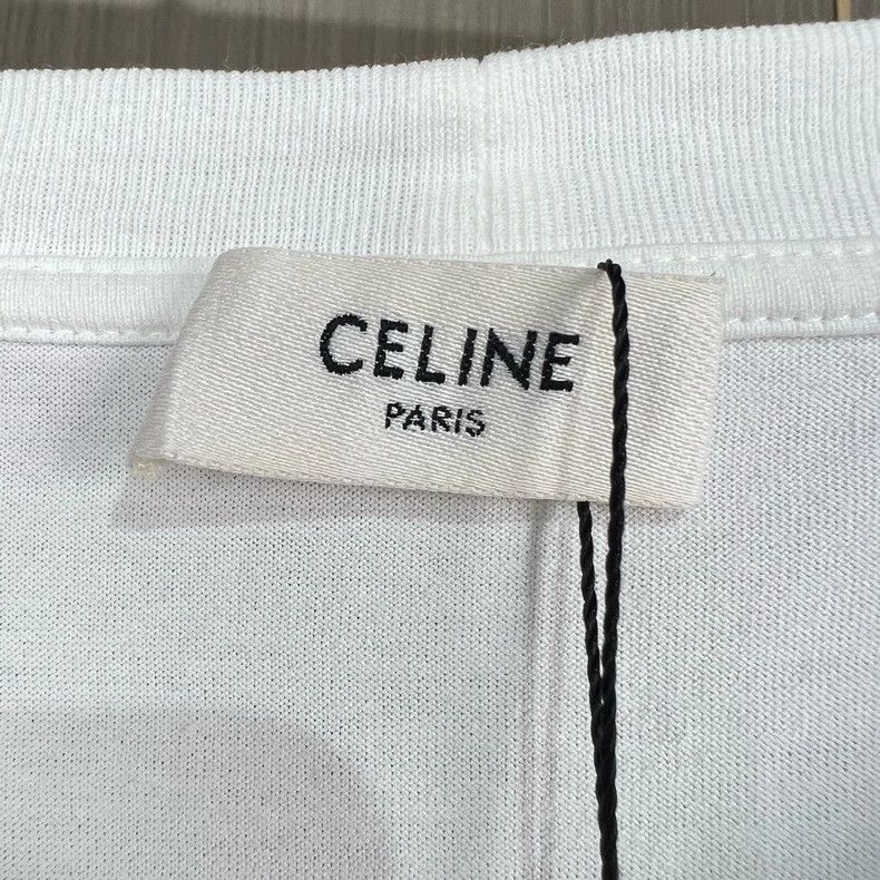 Celine Celine Printed Short Sleeve TShirt in White Size US XS / EU 42 / 0 - 5 Thumbnail