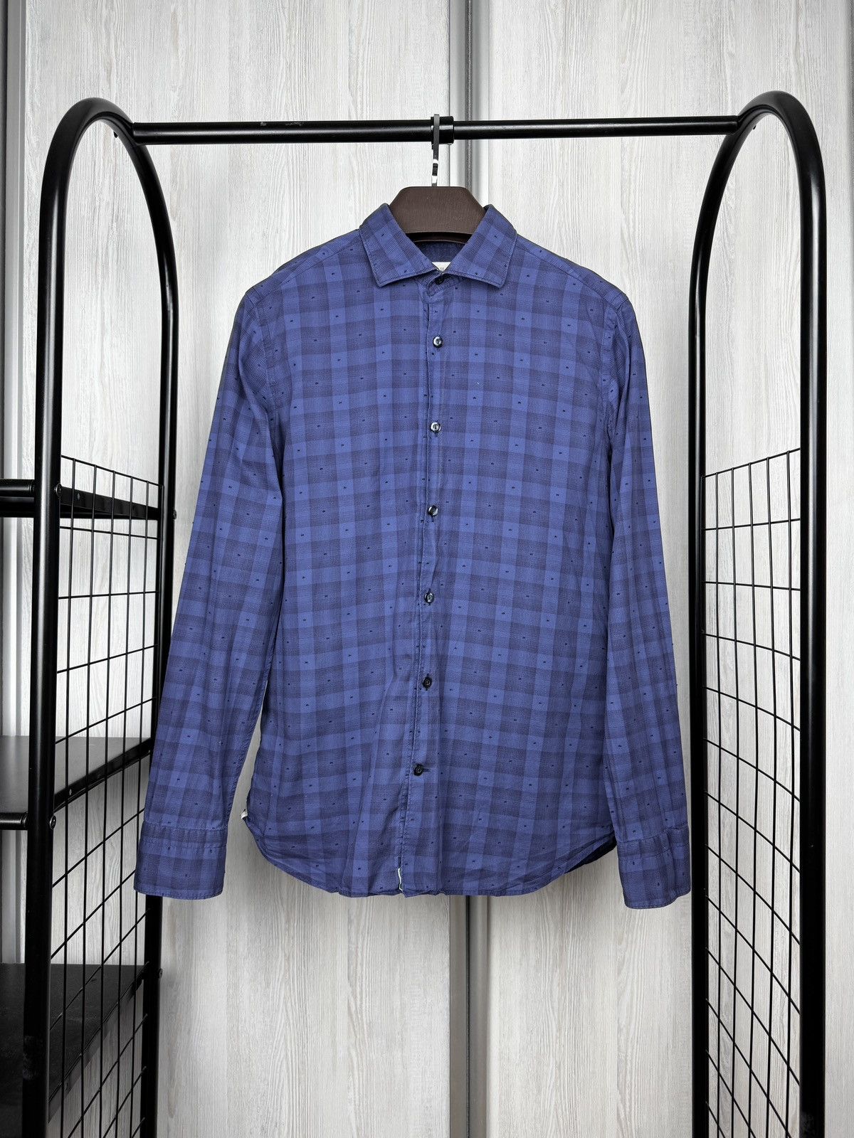 Tintoria Mattei Tintoria Mattei 954 blue checkered italian ls shirt size 40 Size US M / EU 48-50 / 2 - 1 Thumbnail