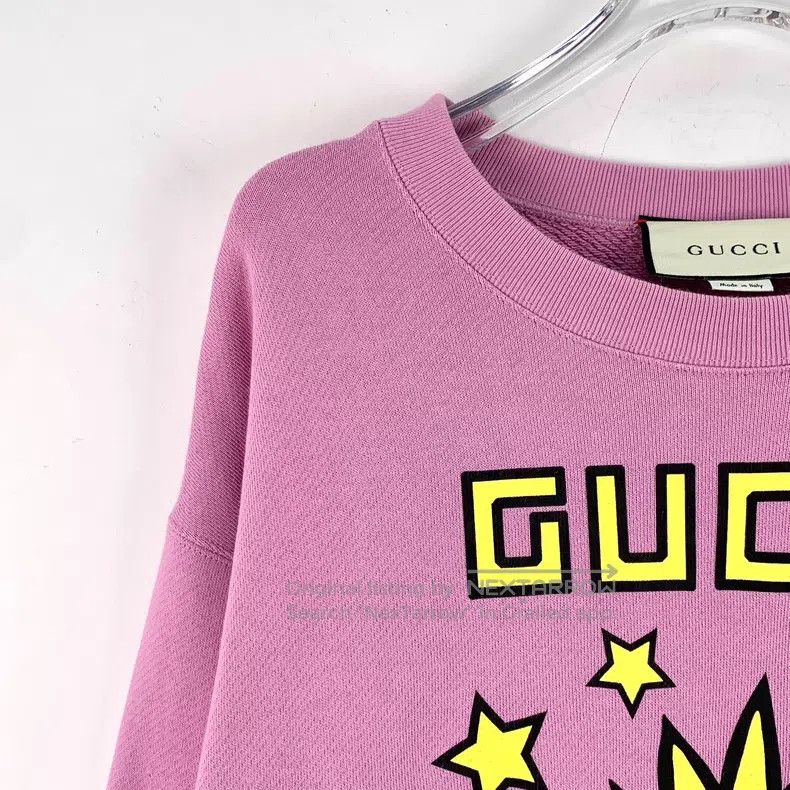 Gucci Gucci Pink pineapple letter printed cotton round-neck long Size XS / US 0-2 / IT 36-38 - 3 Thumbnail