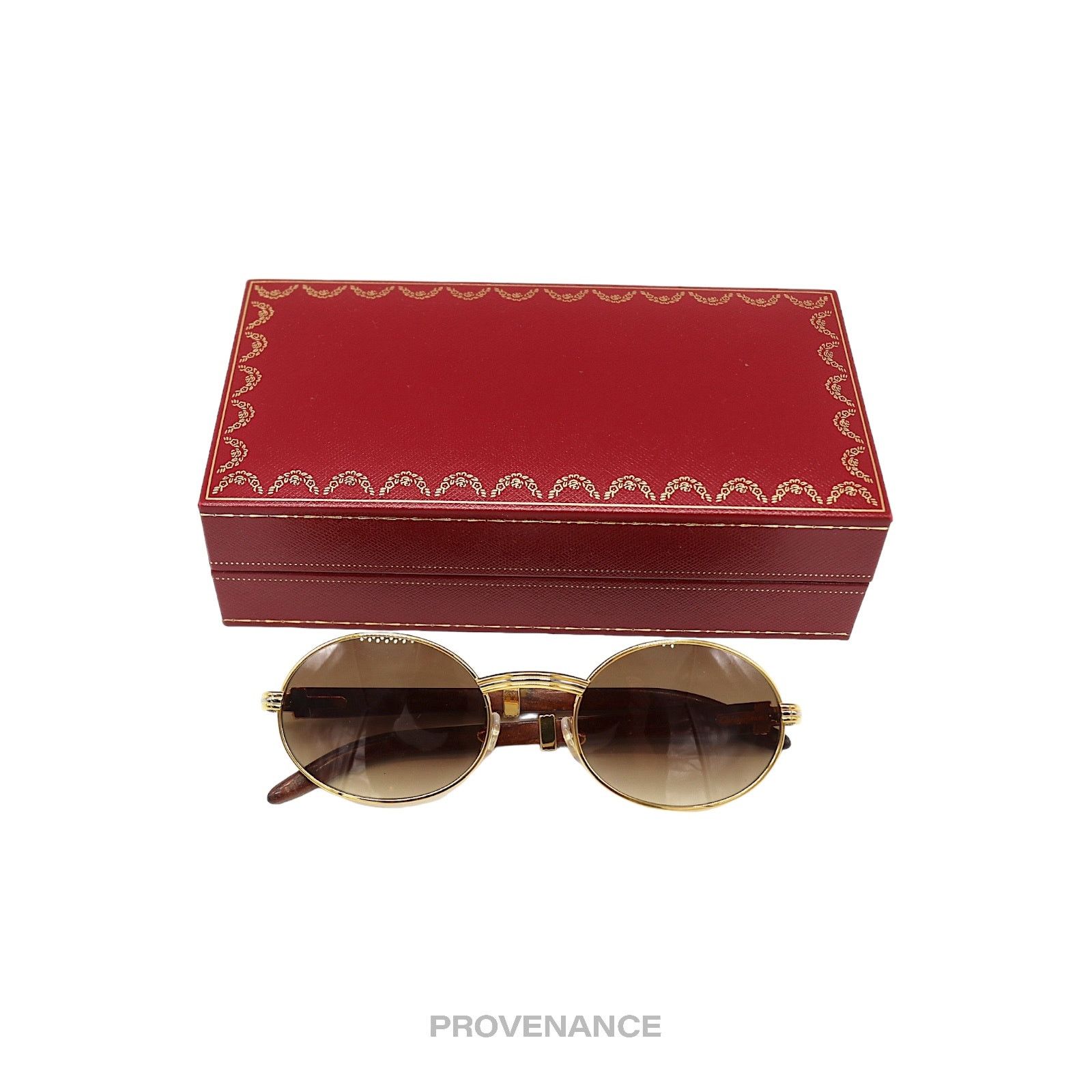 Cartier 🔴 Cartier Giverny Sunglasses - Bubinga Gold Trinity Brown Size ONE SIZE - 18 Thumbnail