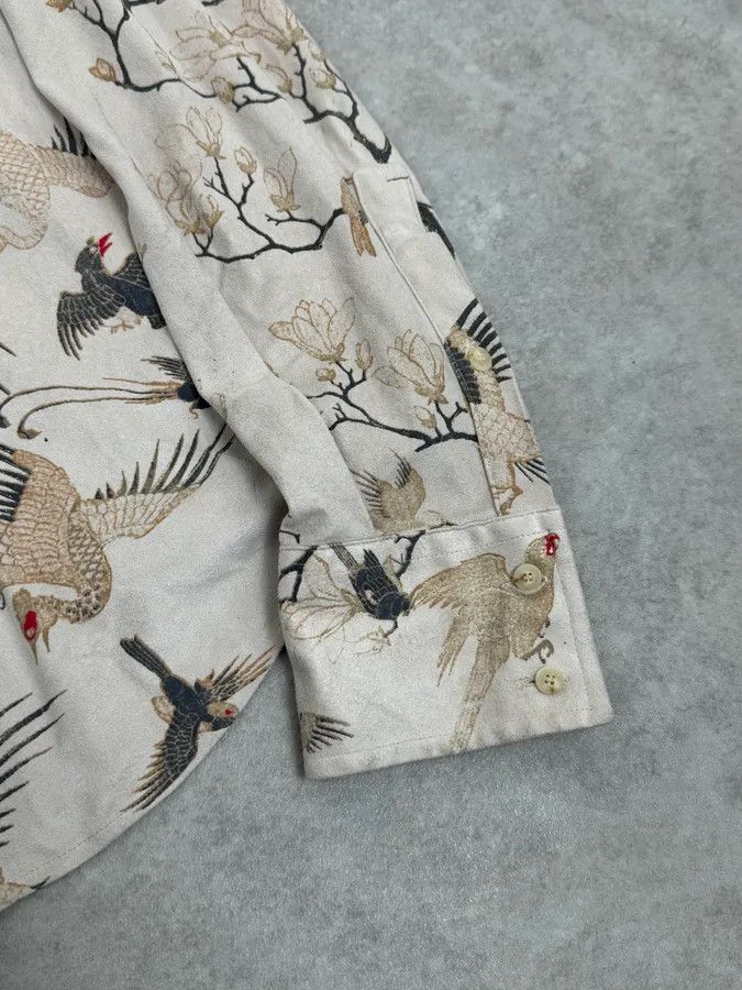 Roberto Cavalli AW2003 Cavalli Asian Fantasy World Bird Cream Shirt Size US M / EU 48-50 / 2 - 9 Thumbnail