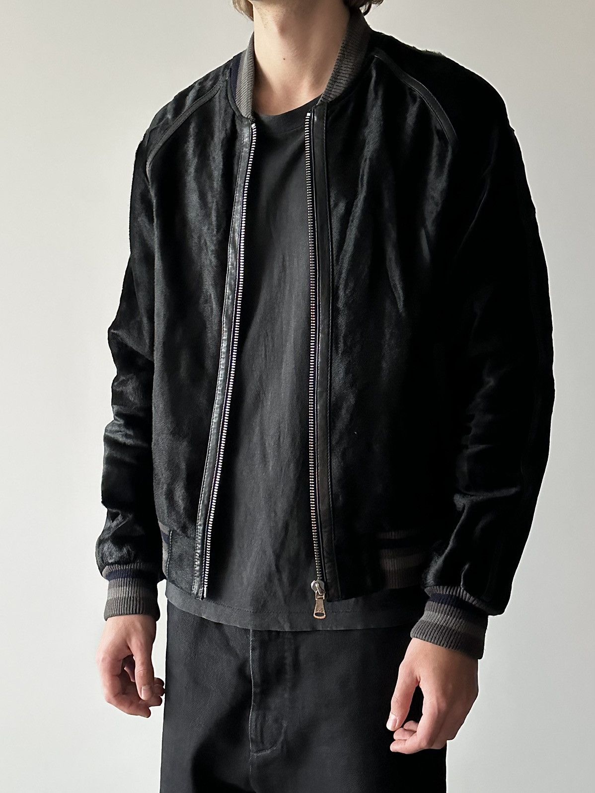 Dolce & Gabbana Dolce Gabbana 2000’s Calf Hair Leather Bomber Jacket Size US M / EU 48-50 / 2 - 5 Thumbnail